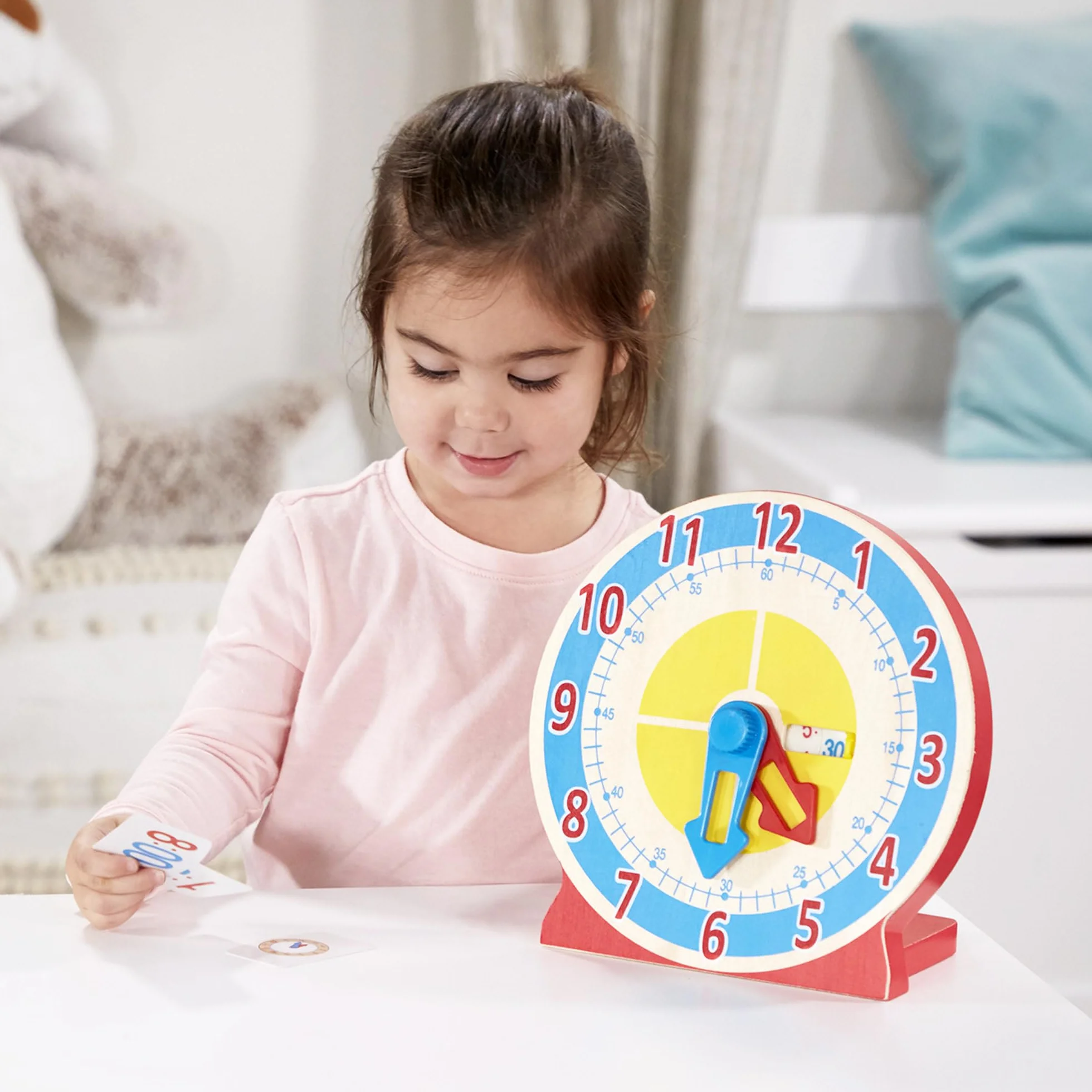 Melissa & Doug | Orologio Gira E Scopri | Perfetto per i Bambini Che Sono Pronti per Imparare a riconoscere l'ora | Giocattolo educativo in Legno