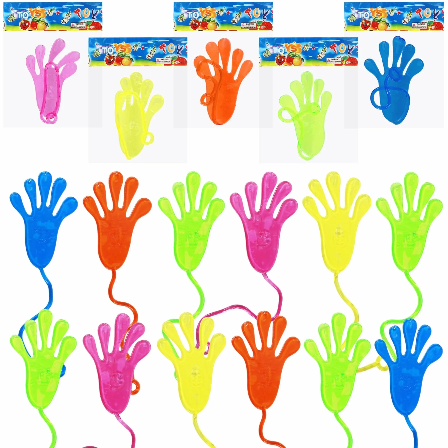 Mani Appiccicose 36 Pezzi Giocattoli per Bambini Feste Compleanno Gadget Colorato