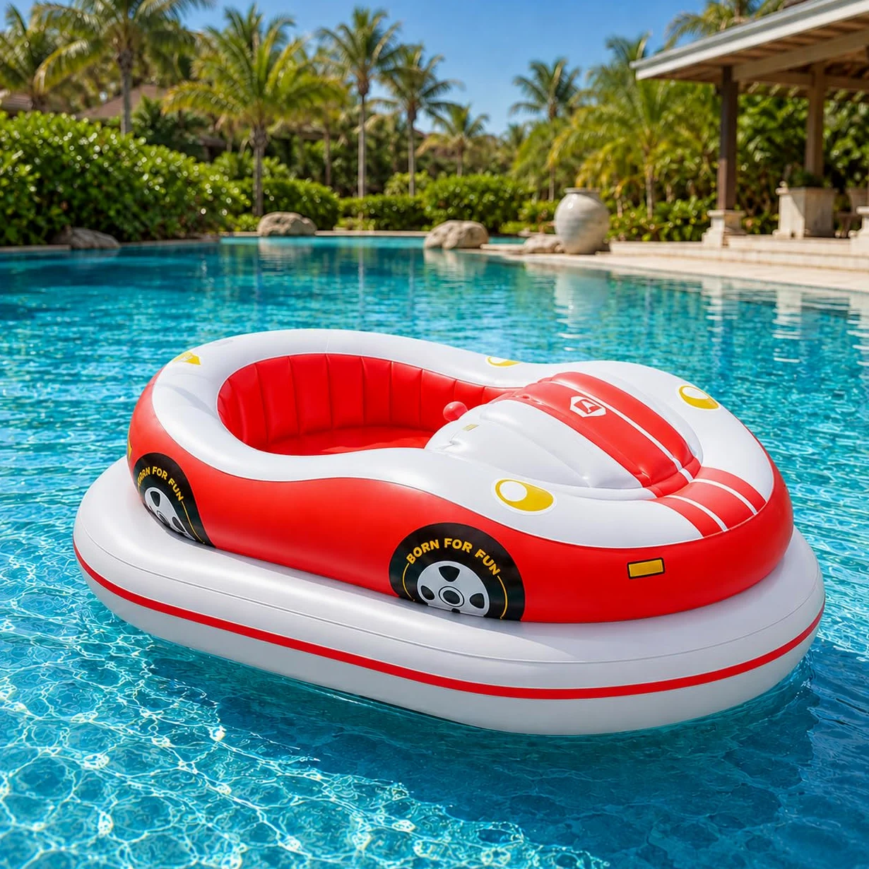Materassino Galleggiante Motorizzato per Adulti, Lettino Gonfiabile Elettrico con Controllo a 4 Direzioni, Autonomia 40–60 Minuti, Portabicchieri, per Piscina e Acque Calme Red-2batteries