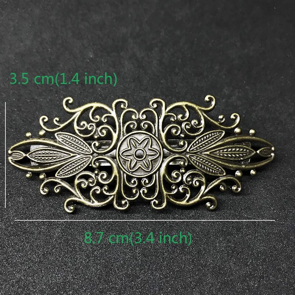 10PCS Fermagli per Capelli Laterali in Lega di Metallo Mollette antiche Porta Coda di Cavallo per Donne Ragazze Acconciatura Spessa Accessori per Capelli Accessori per Capelli - Bronzo