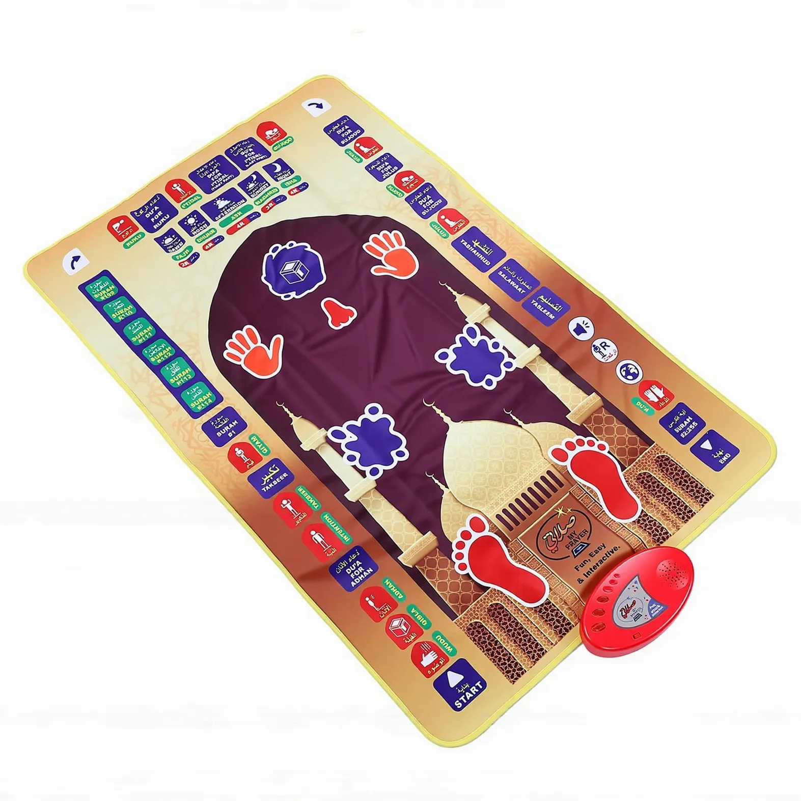 Tappetino Educativo Elettronico per Bambini con Strumento di Apprendimento con Interazione Vocale per Uso Domestico Ed Esterno In Plastica Leggera