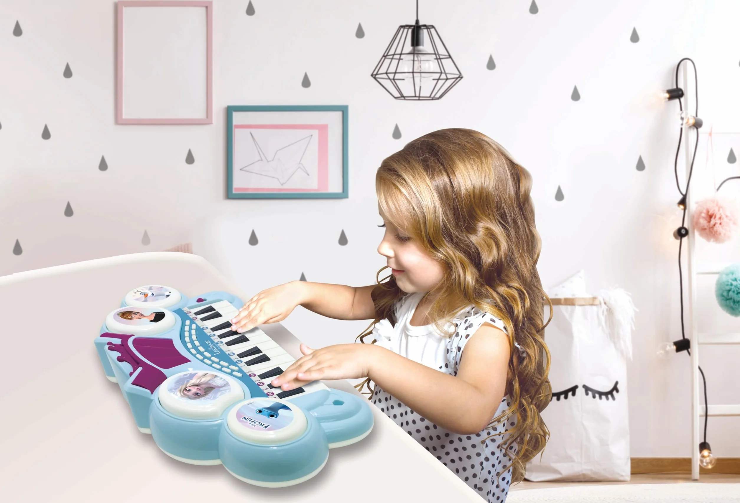 Lexibook Frozen Tastiera Elettronica, Sedile, Microfono, Lettore MP3, Effetti sonori, brani Demo, Viola/Blu, K707FZLXB