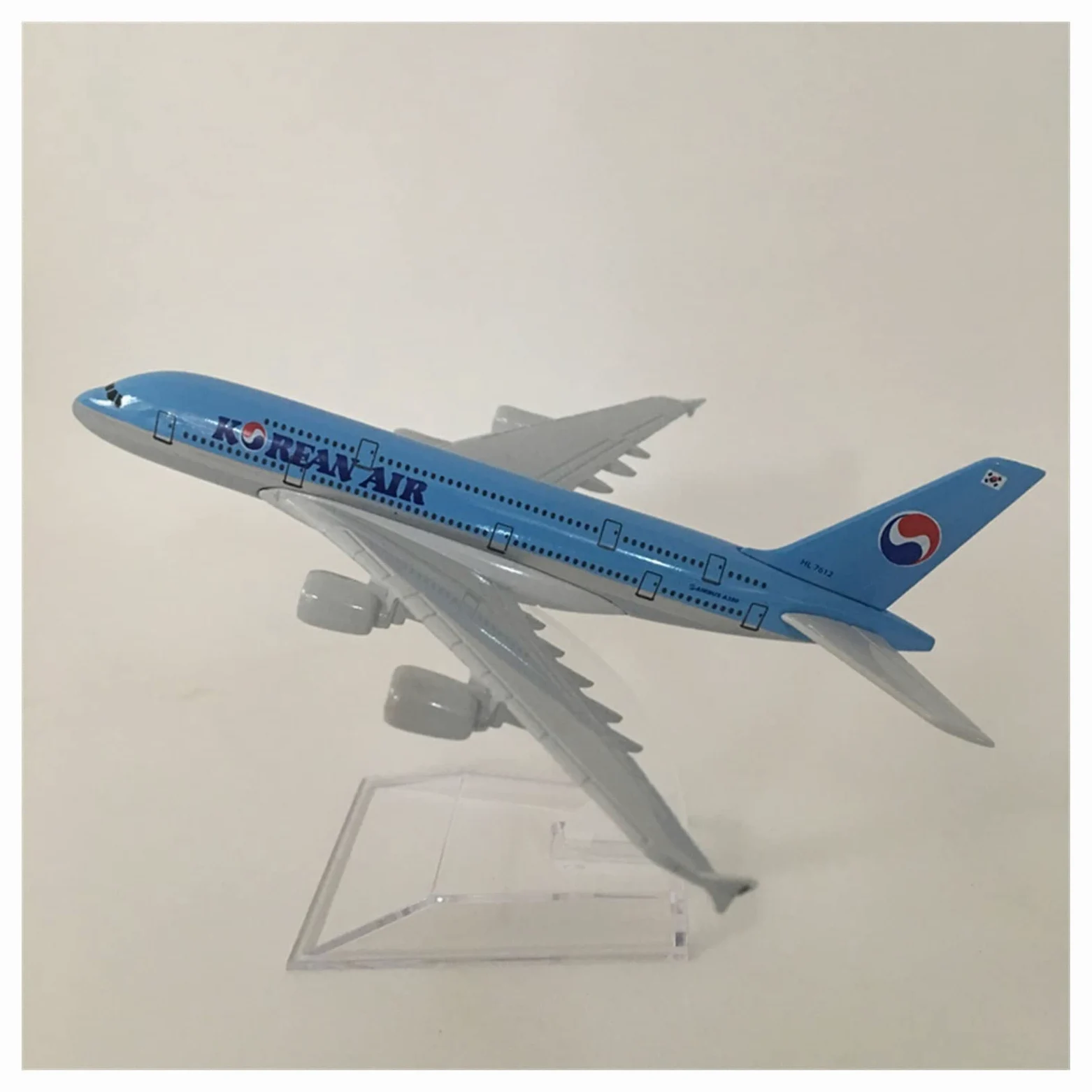16 cm per Il Modello di Aereo Coreano Air Seoul Airbus A380 1.400 Kit di Gioco per Hobby (E)