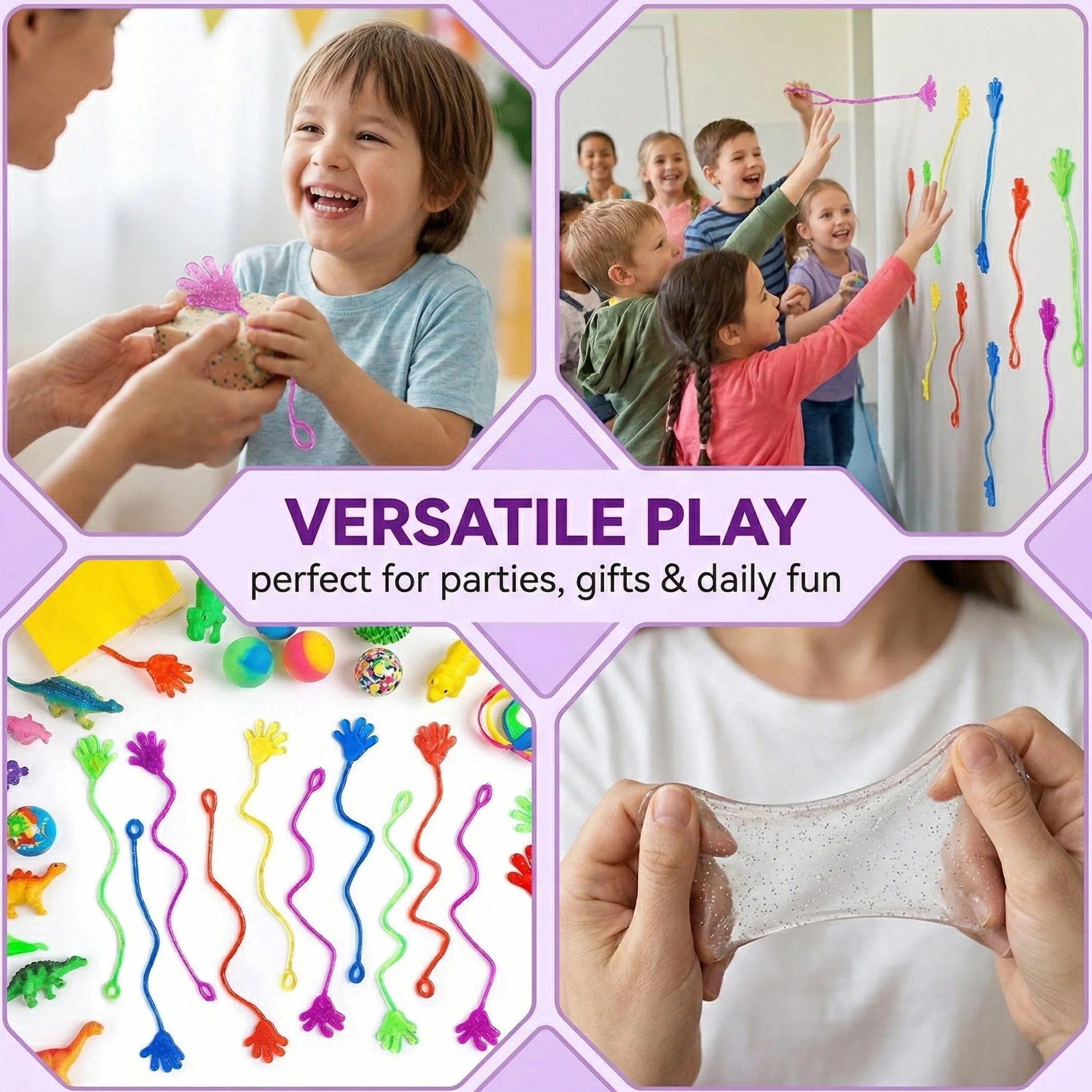 20 Pezzi Colorato Sticky Hands Giocattoli, Mani appiccicose Giocattoli per Bambini, Giocattoli per Feste, Giocattoli di Decompressione per Ragazze e Ragazzi, Colori Casuali