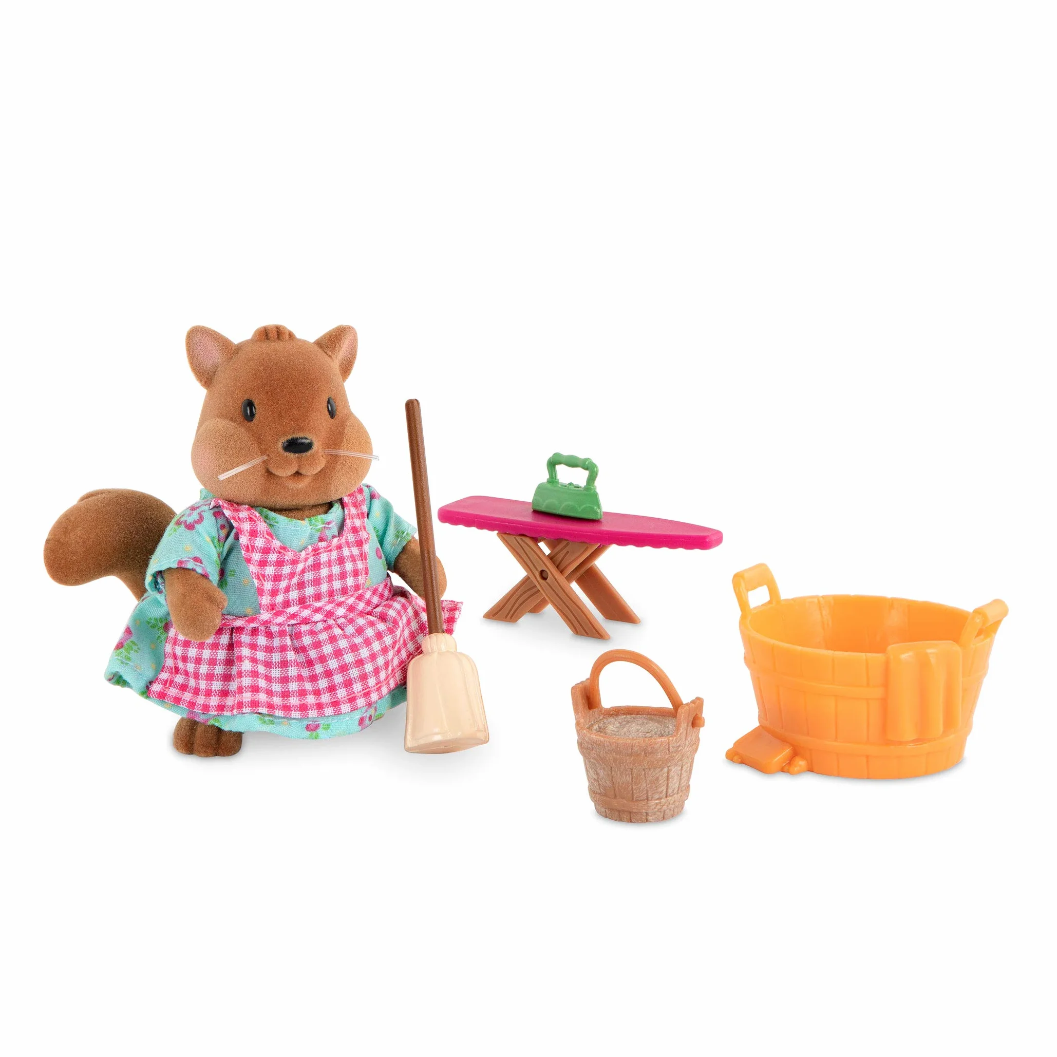 Li'l Woodzeez 6125Z Angolo Cottura e Pulizia della casa, Set da 21 Pezzi con mobili da Cucina e Accessori, Giocattoli in Miniatura e Set da Gioco per Bambini dai 3 Anni in su.