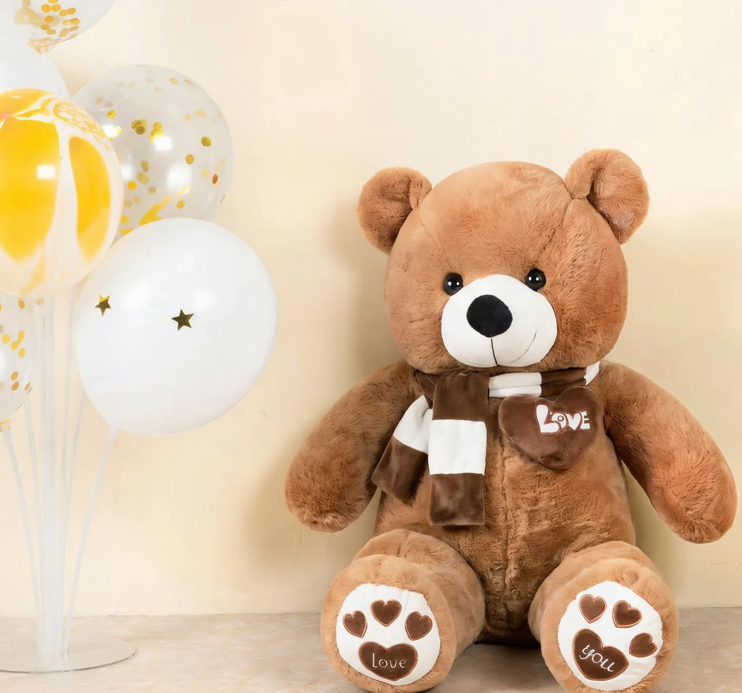 YunNasi Orso di Peluche Gigante Orsacchiotto Gigante | Morbido Peluche Giganti Bianco XL Marrone Chiaro