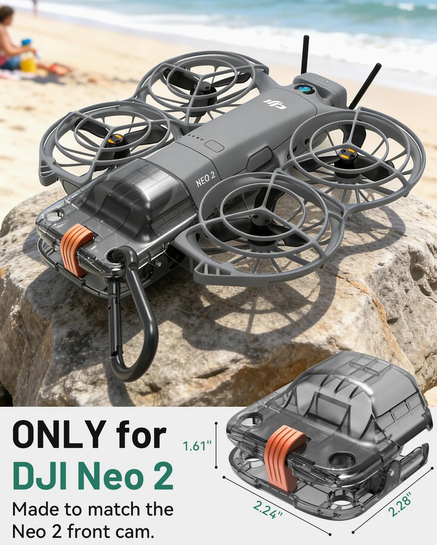 Protezione gimbal per drone DJI Neo 2 | Solo per DJI Neo 2, copertura cardanica compatta con moschettone per zaino, escursionismo, campeggio, viaggi e conservazione