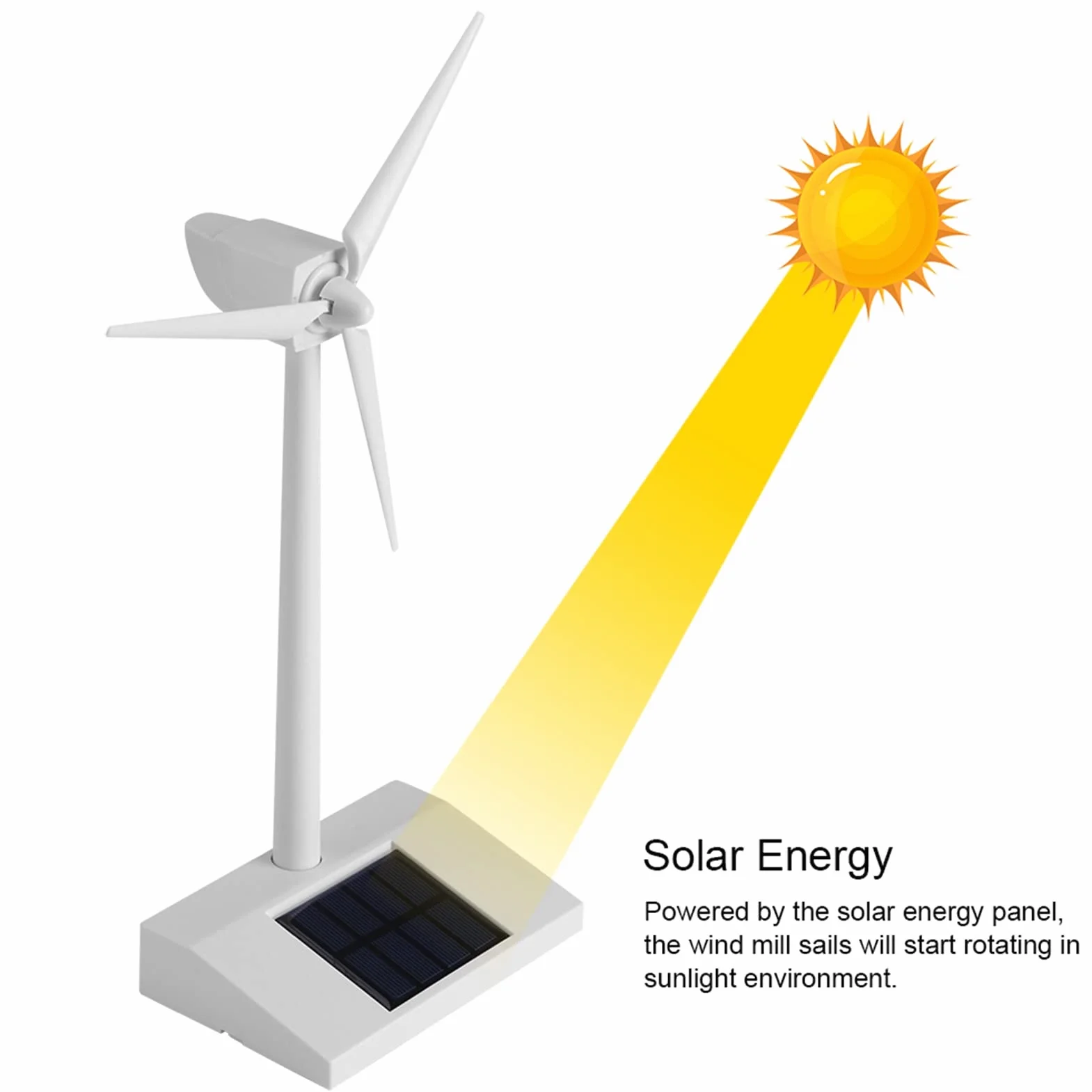 BuyWeek Turbina Eolica Solare Giocattolo, Mini da Tavolo in ABS per Decor Casa