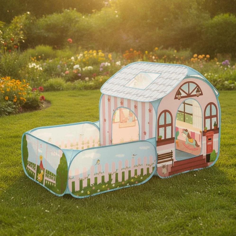 Casetta da Giardino per Bambini, Tenda -Up per Esterni, Casetta Pieghevole per Bambini