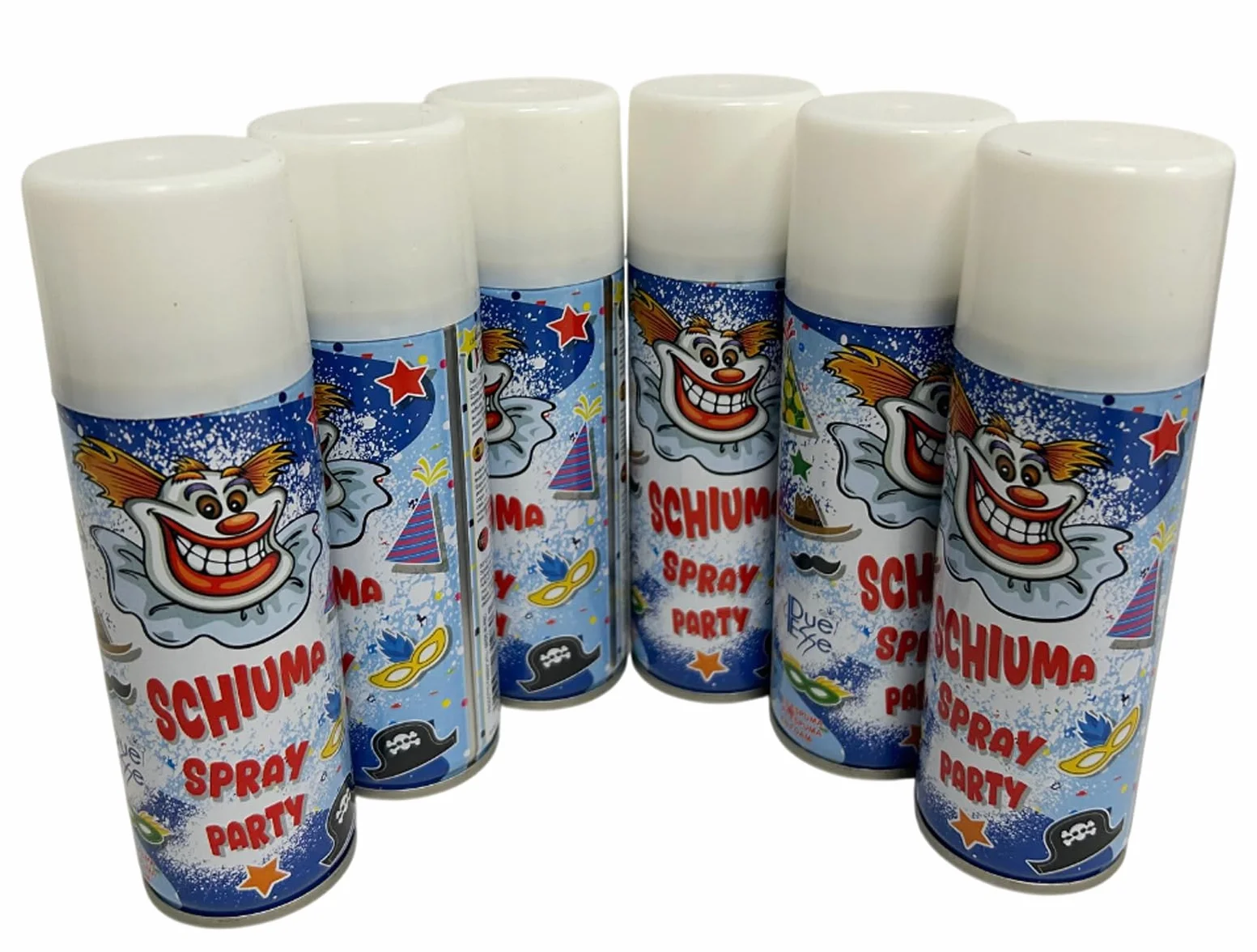 Schiuma Spray 6 pz Confezione da 6 Bombolette di Schiuma Spray Festa Party Carnevale Scherzi di Carnevale Bambini Ragazzi Adulti 150ml 100ml Bombolette Schiuma di Carnevale Schiuma Scherzo (6x 100ml)