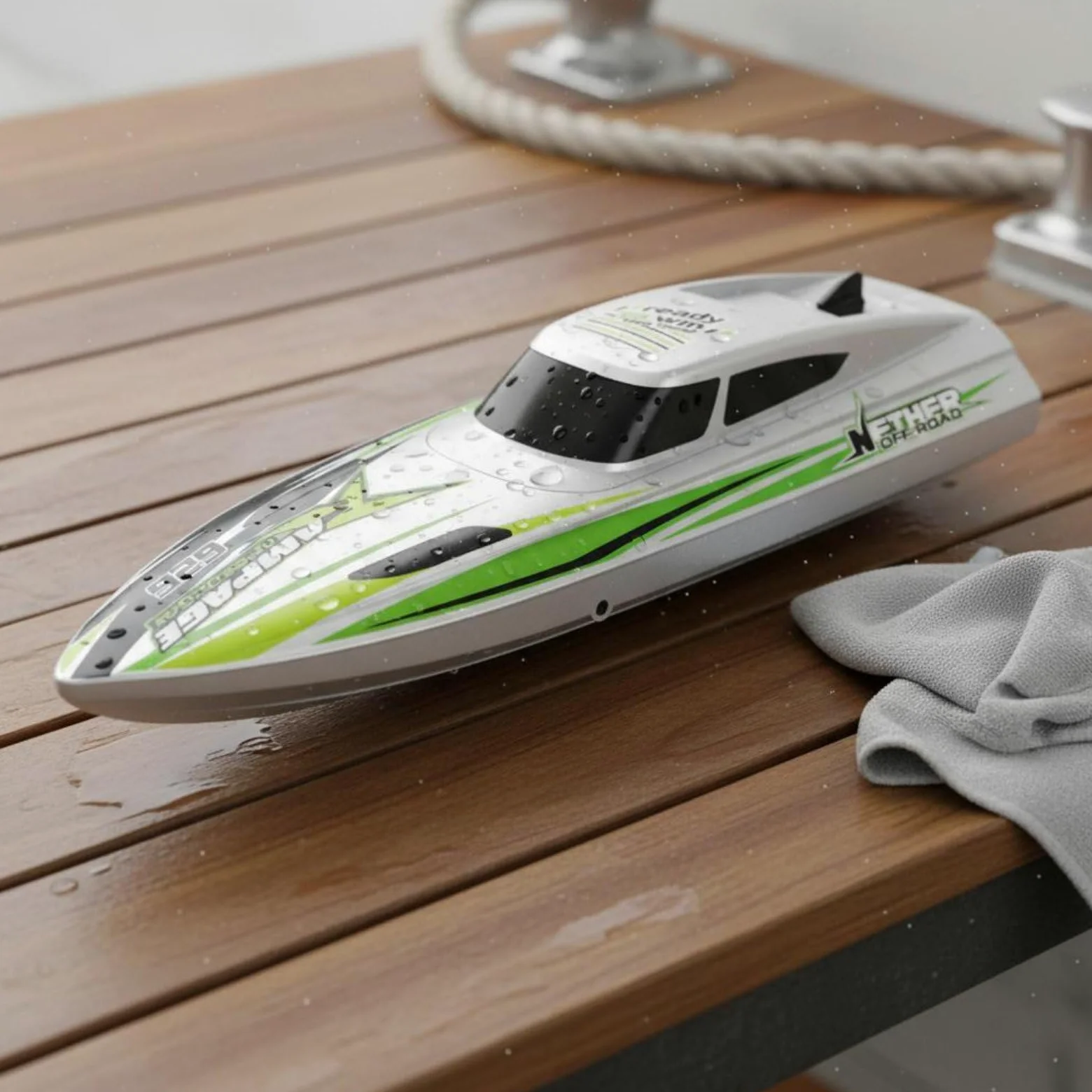 predolo Motoscafo Radiocomandato Impermeabile Barca Veloce Telecomandata Avviso Batteria Scarica Barca da Corsa RC per Bambini, Argento