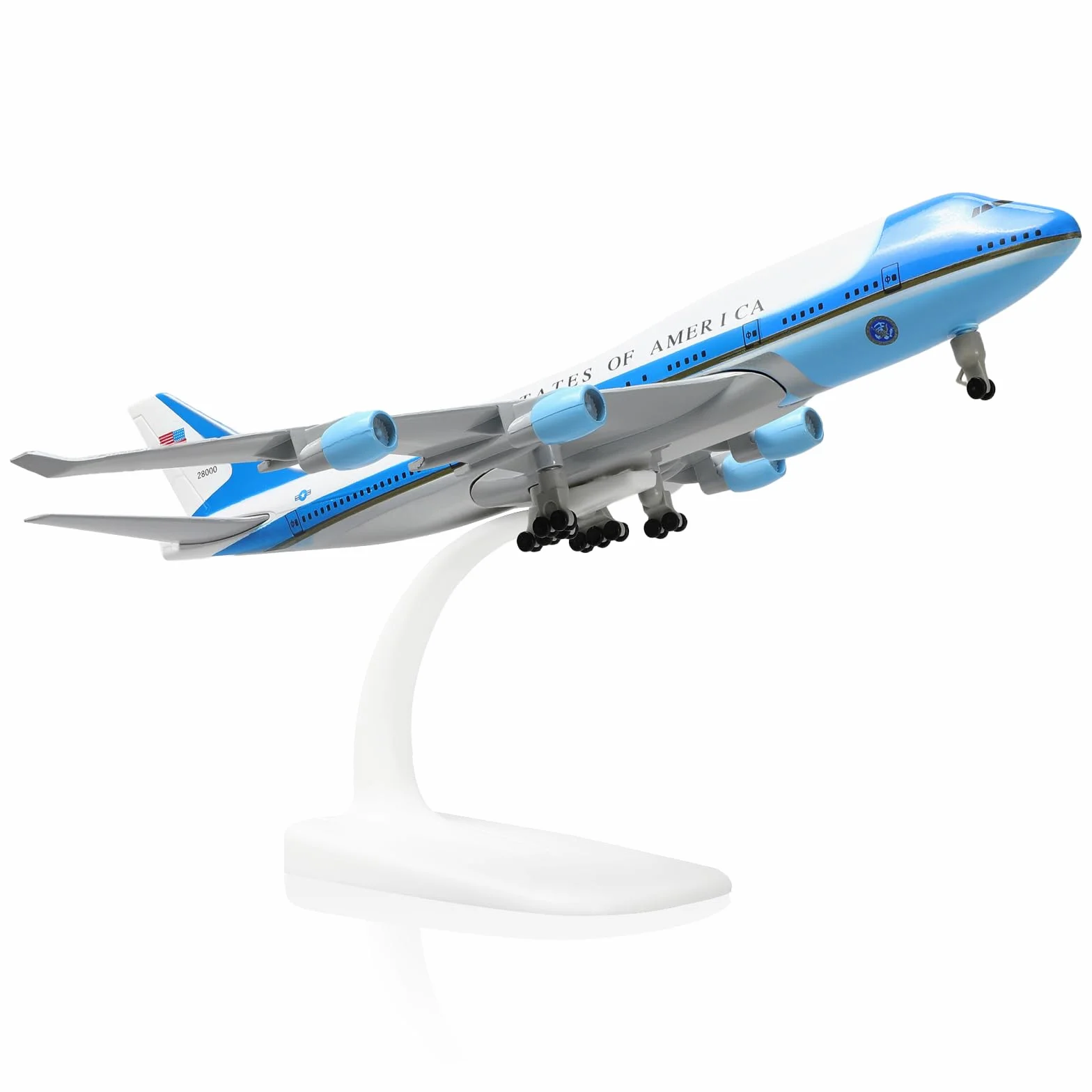 Boeing 747 VC-25A Air Force One Modellino Die-Cast 1:300 w Metalu 8,3 cali