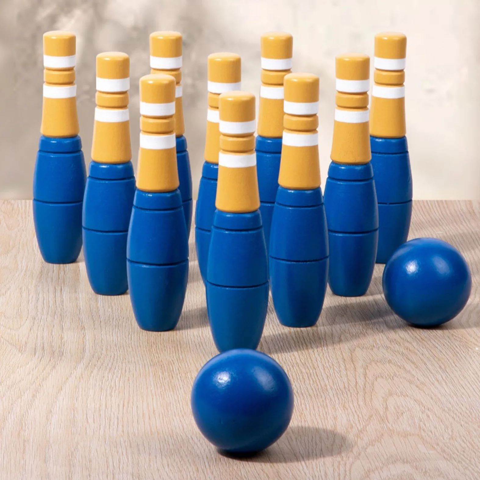 13 Pezzi Set Bowling Bambini Gioco Bowling Legno Gioco Educativo Apprendimento Sensoriale Allenamento Coordinazione Sociale Adatto per Sviluppo