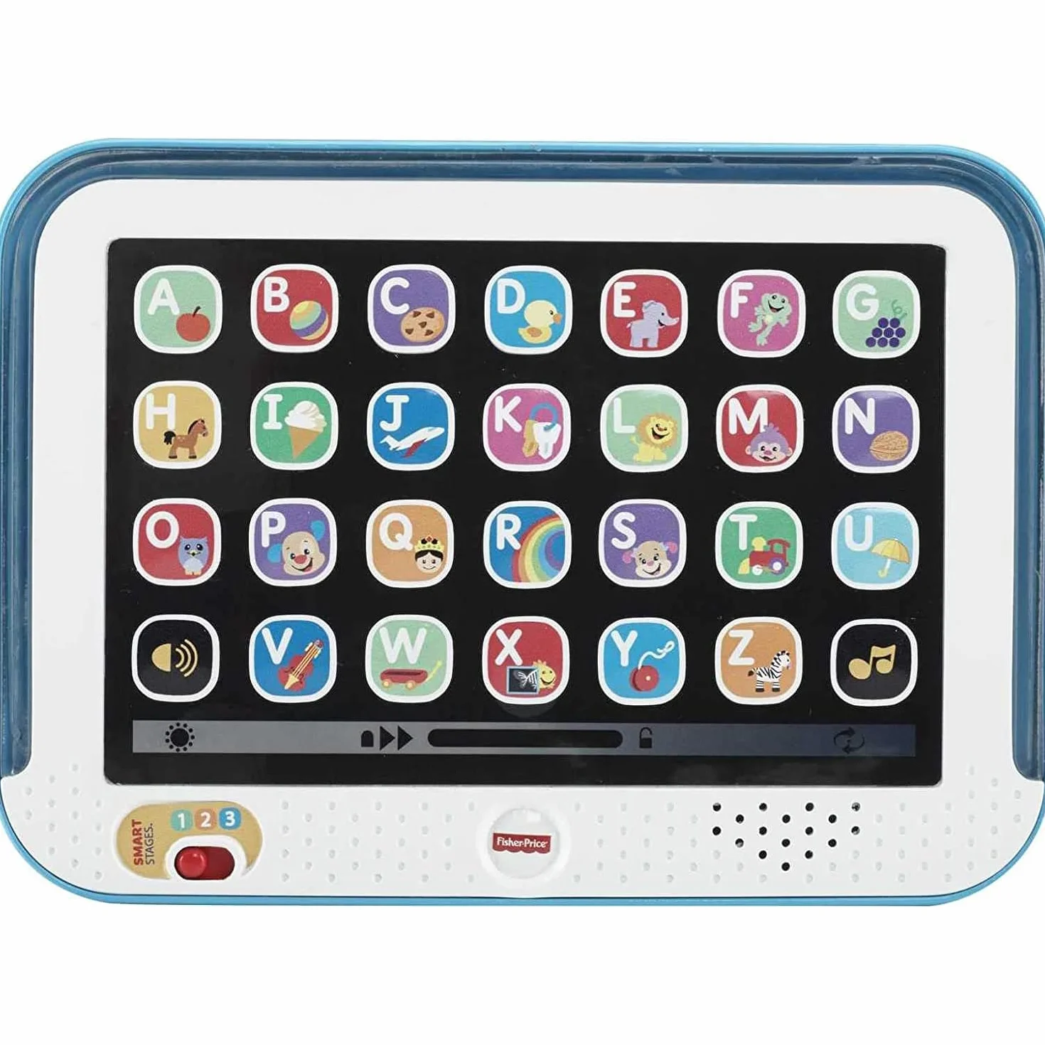 Fisher-Price - Tablet Ridi e Impara, tablet con tecnologia Smart Stages e tre livelli di gioco, tante canzoncine, frasi e suoni per crescere e imparare, giocattolo per bambini, 12+ mesi, CDG33