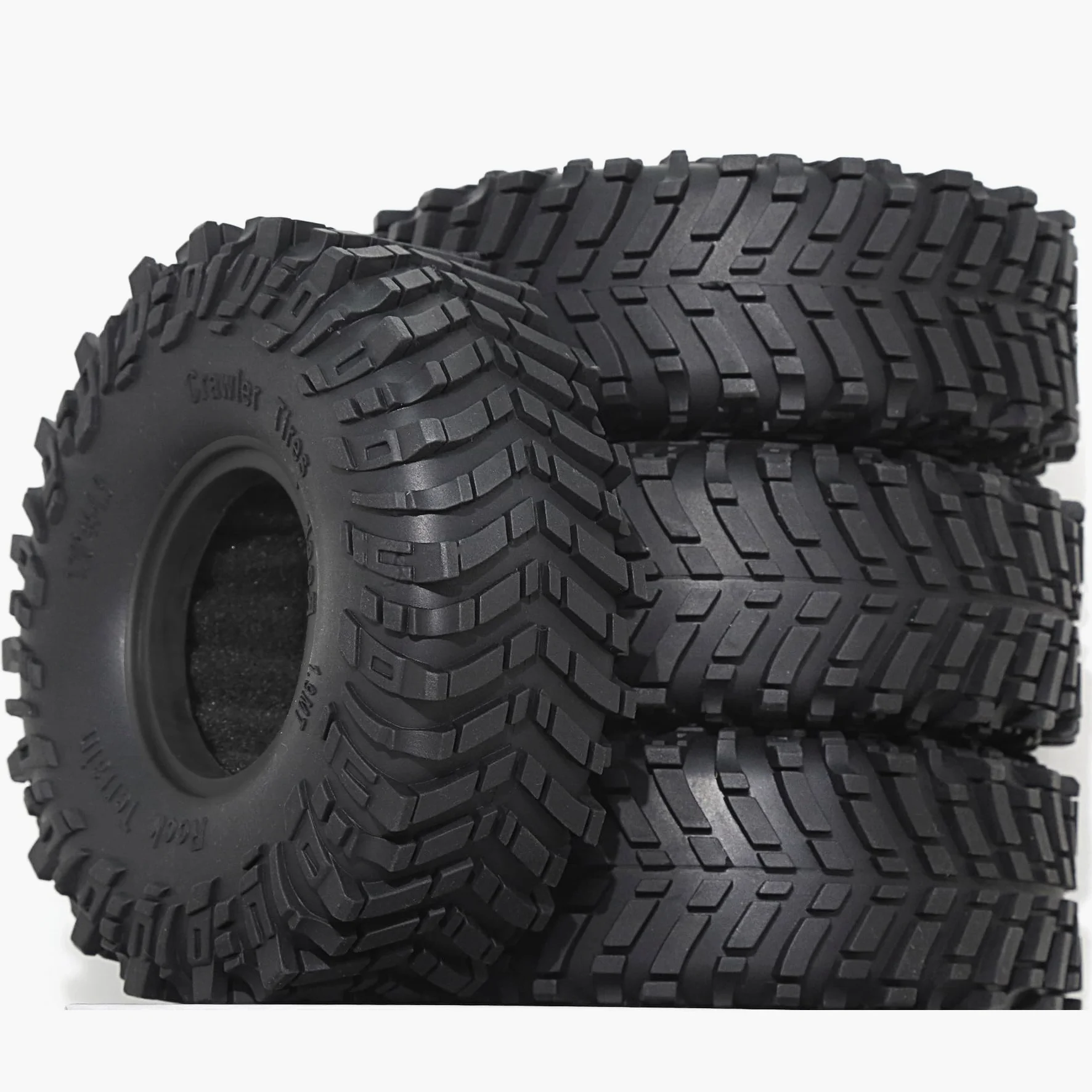 KINGCOO Pneumatici per auto RC, 4 pezzi, in gomma da 1,9 pollici, 120 x 44 mm, per scala 1:10, RC Rock Crawler, parti di aggiornamento per Axial SCX10 D90 TRX4 TRX6 RBX10 Tamiya Gen8 VS4-10 FCX10