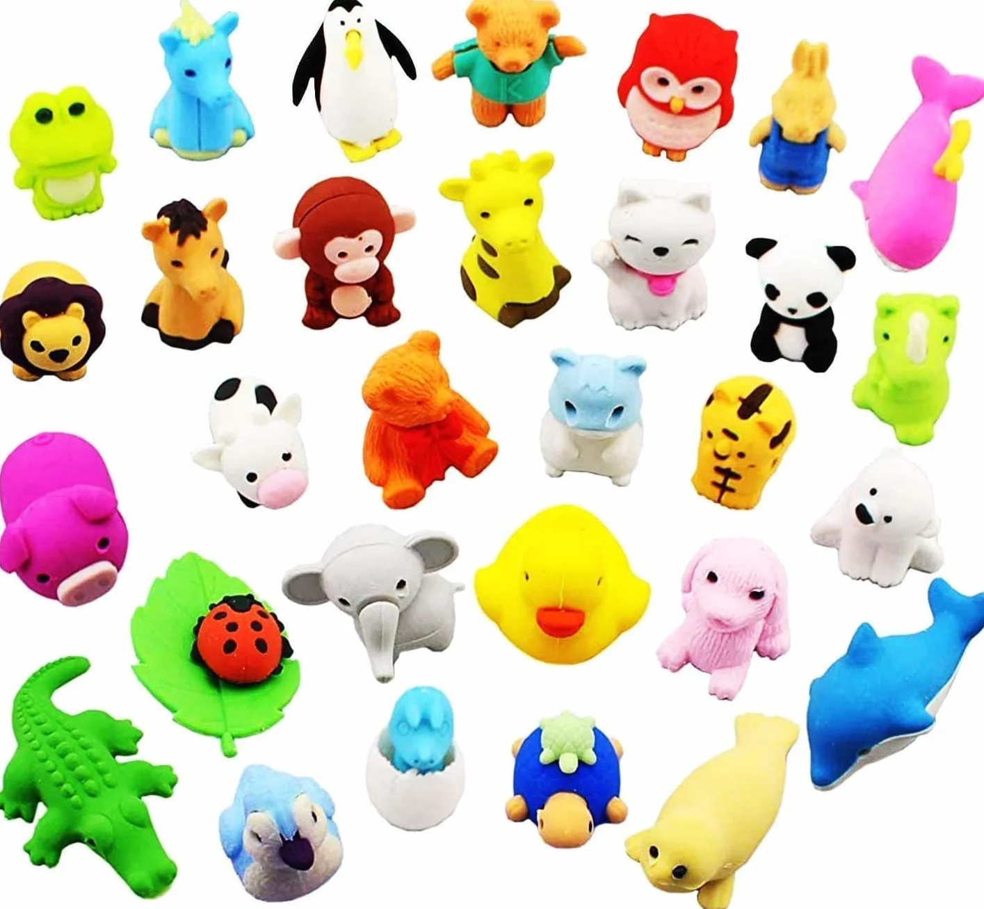 LURICO 36 pz Gomme da Cancellare a Forma di Animali per Scuole, Alunni, cancelleria Scuola Giocattolo Creativa, premi di giochi, carnevali e materiale scolastico
