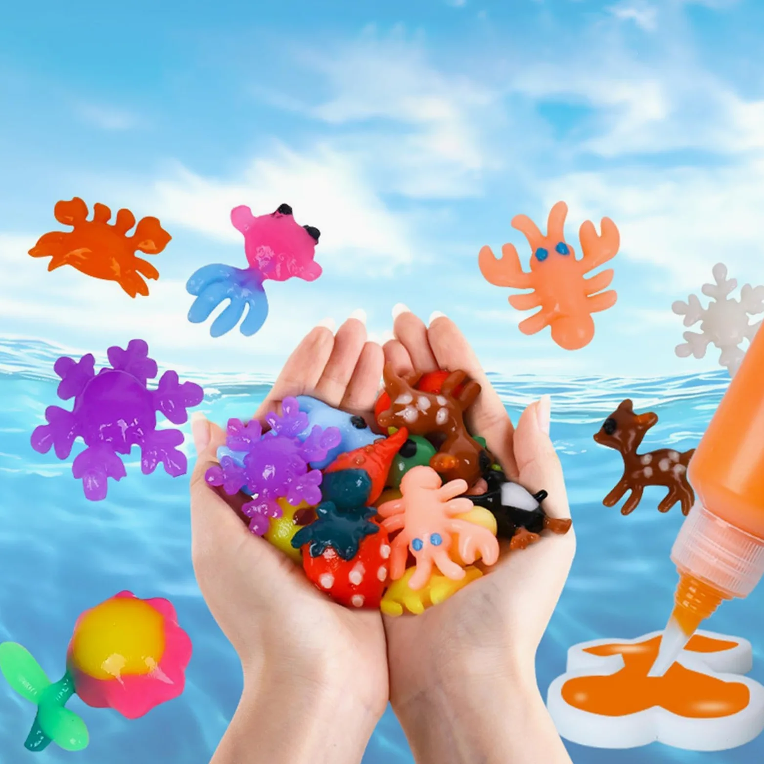 Generisch Set di gel ad acqua, set creativo con 12 forme di cartoni animati | Set di giocattoli d'acqua per bambine dai 3 anni in su, per compleanno dei bambini, casa, scuola, aula