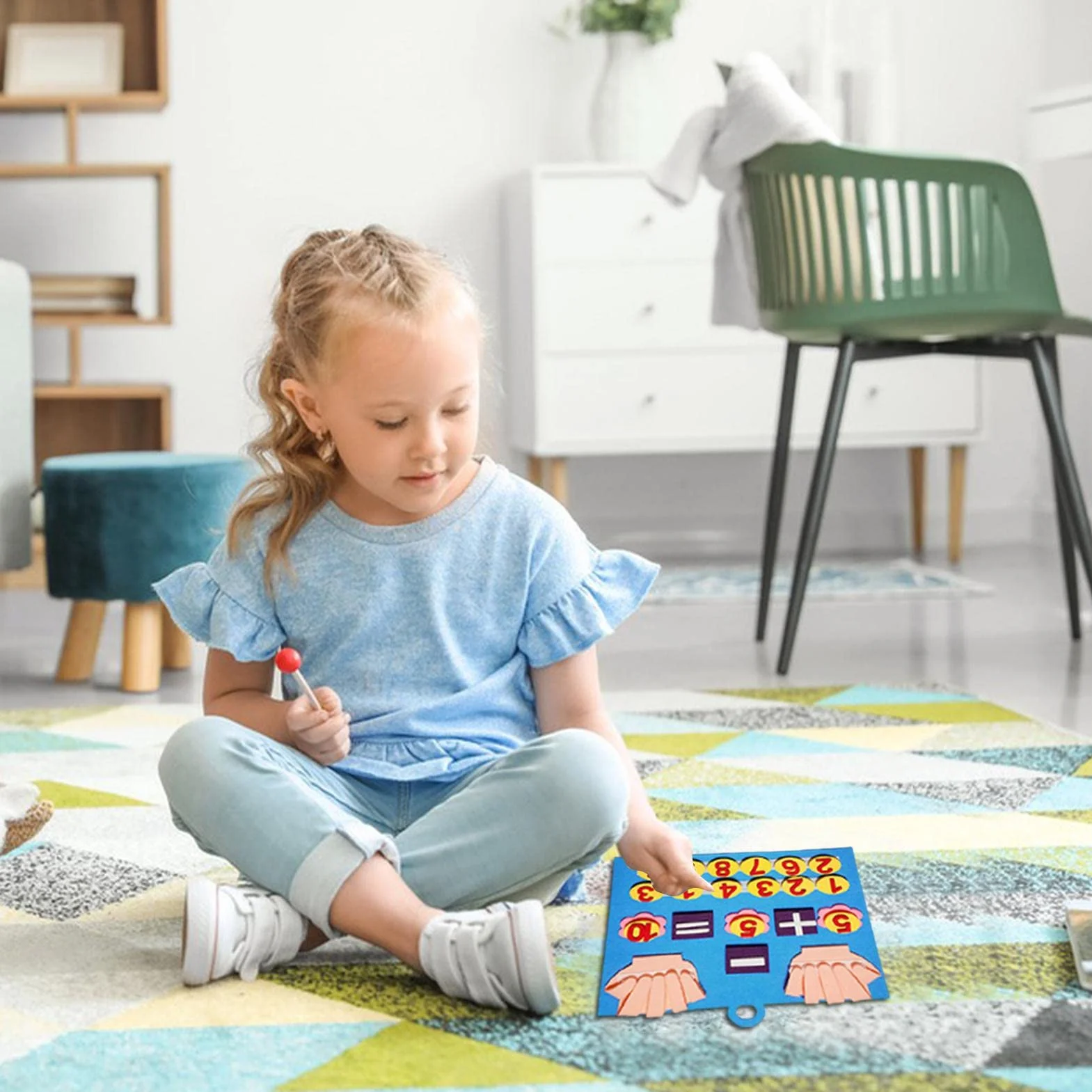 Giocattolo con i numeri - Imparare i numeri Tabellone in feltro per dita, manipolatori pr la scuola materna, Manipolatori matematici prescolari per l'educazione precoce, Addizioni e sottrazioni, Asil