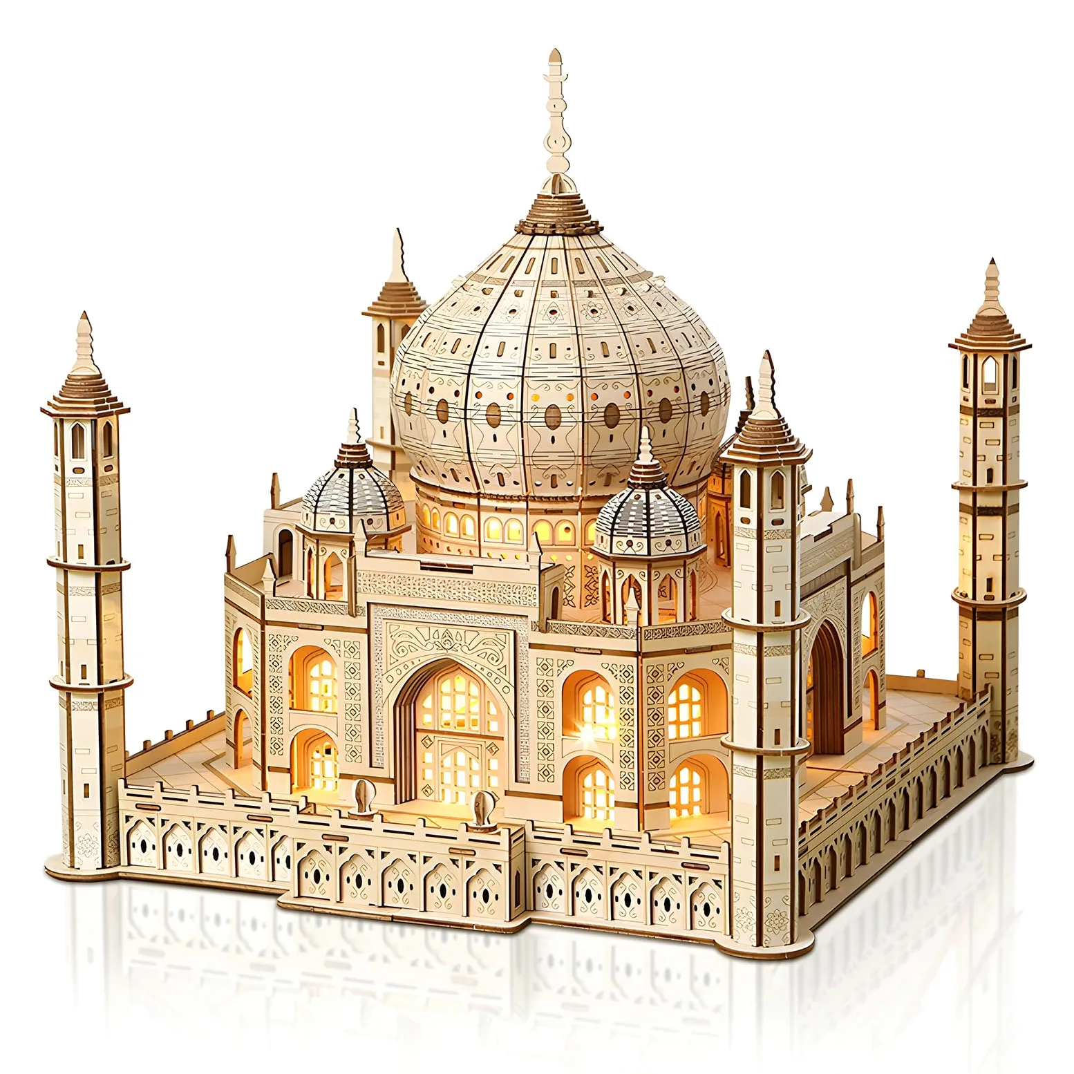 Cuteefun Puzzle 3D in Legno - Modello di Taj Mahal [388 Pcs] - Modellismo da Costruire Adulti, Regali Artigianali e Decorazioni, Idea Regalo per Compleanni, Natale