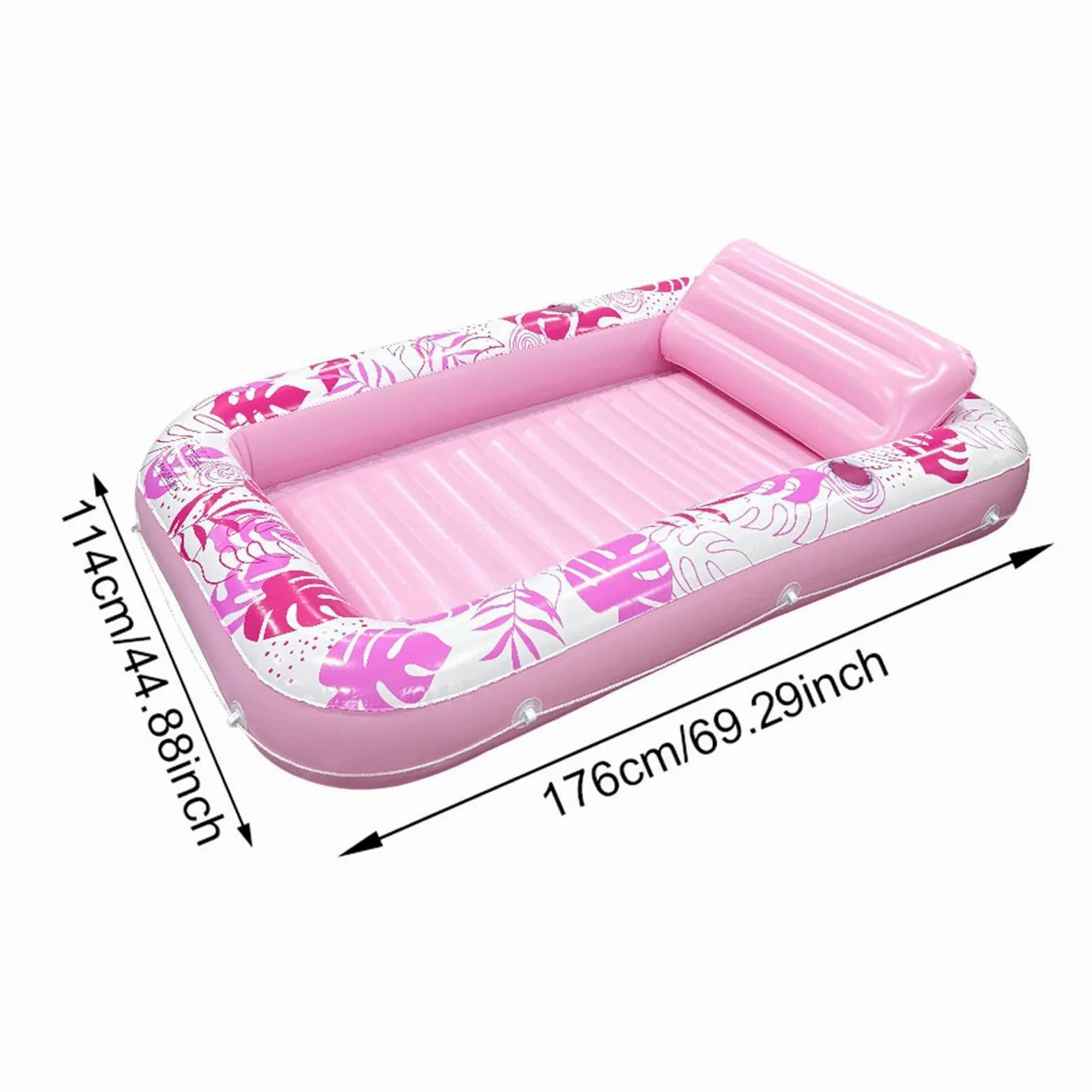 Galleggiante gonfiabile per piscina, 176 x 114 cm | Pinna gonfiabile per esterni, design botanico tropicale, robusta pelle in PVC + due valvole d'aria, resistente e spessa