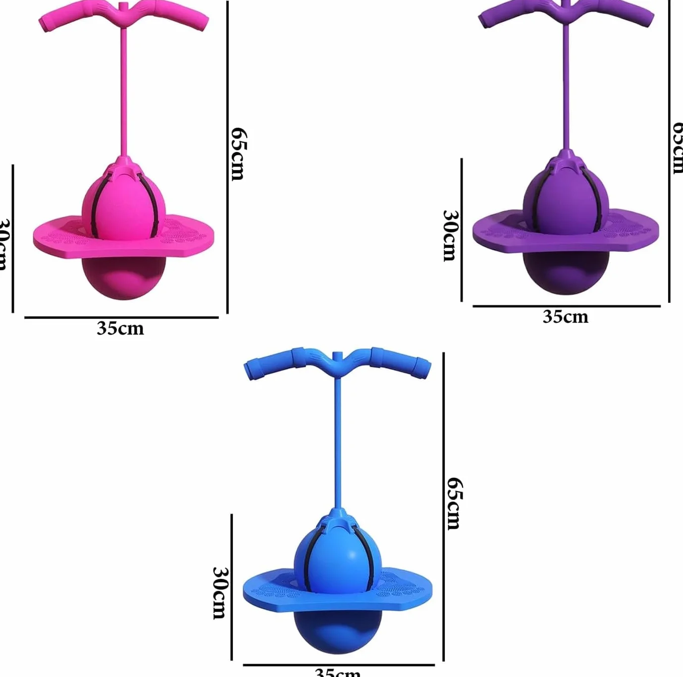 Pallone Salterino Balance per Bambini, Pogo Ball con Maniglia, Base Antiscivolo, Giocattolo Sportivo per Interno & Esterno, Gioco e Fitness per Bambini e Adulti (Rosa)