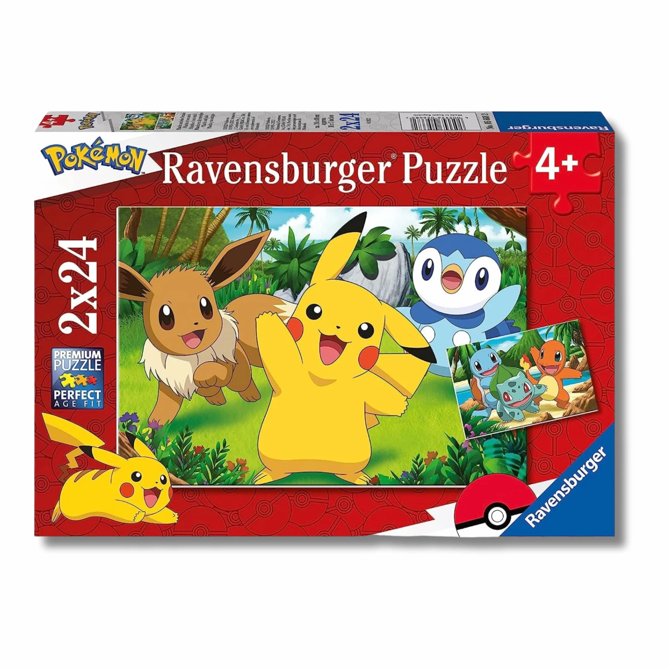 Ravensburger - Puzzle Bambini 4 Anni 2x24 Pezzi, Pokemon - Puzzle 4 Anni, Collezione Pokémon, Include 2 Puzzle 24 Pezzi, Giochi Educativi, Idee Regalo