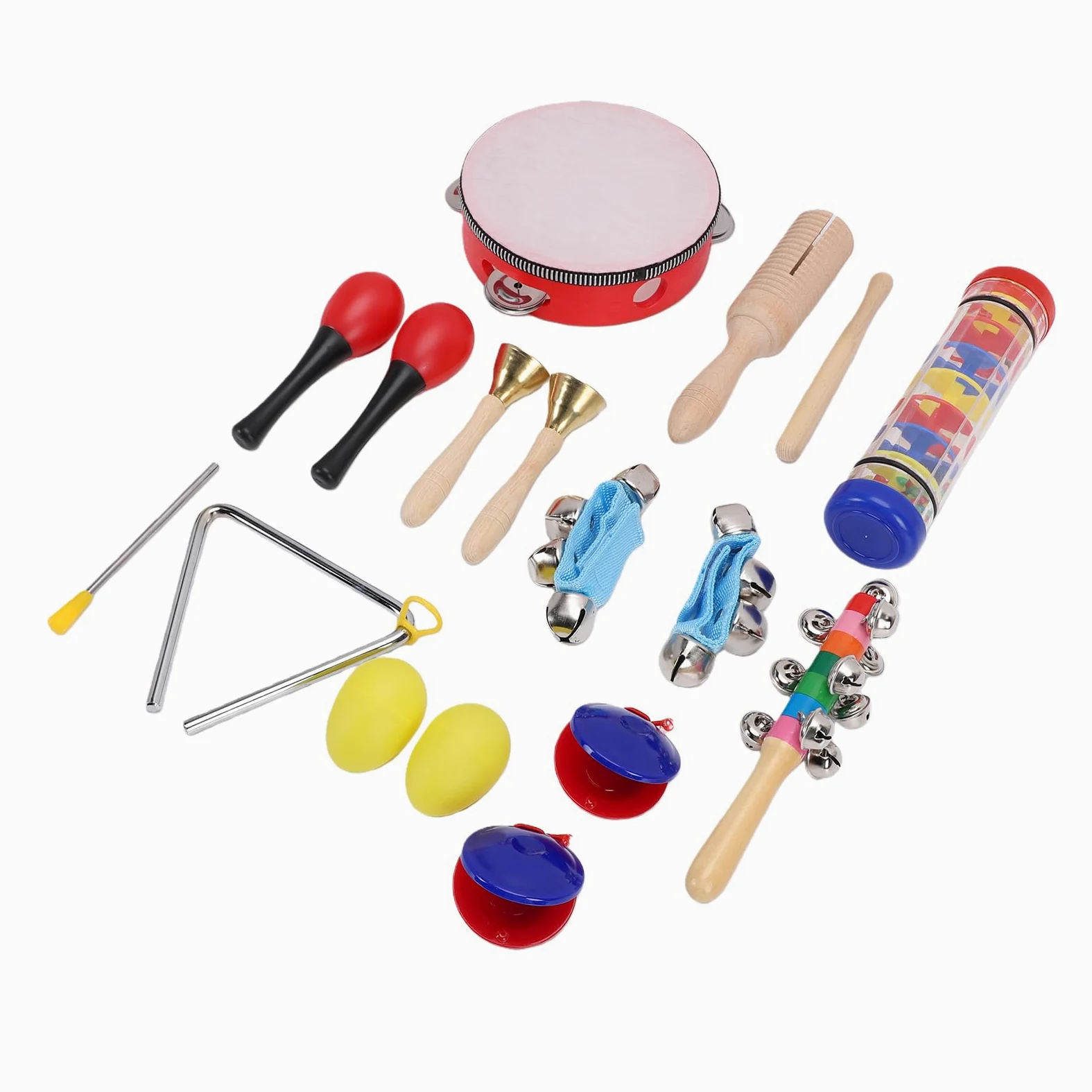 Alomejor Set di Strumenti Musicali, 10 Pezzi Strumenti a Percussione Tamburello Maracas Shaker per Uova per Ragazze di 3-8 Anni