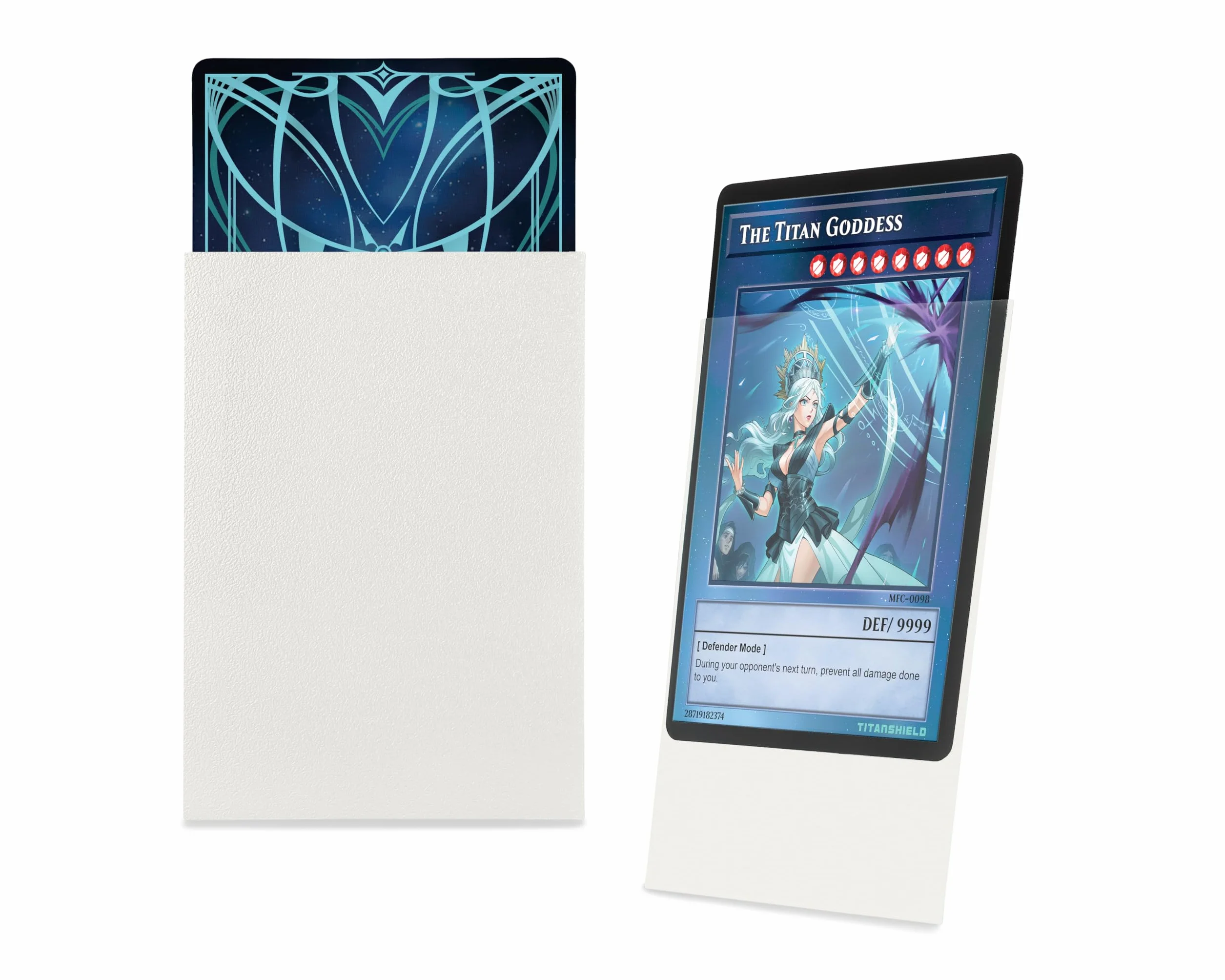 TitanShield (150 buste) piccole dimensioni giapponesi carte da scambio carte protettive compatibile con Yu-Gi-Oh!, Cardfight!! Vanguard & Photocards (bianco)
