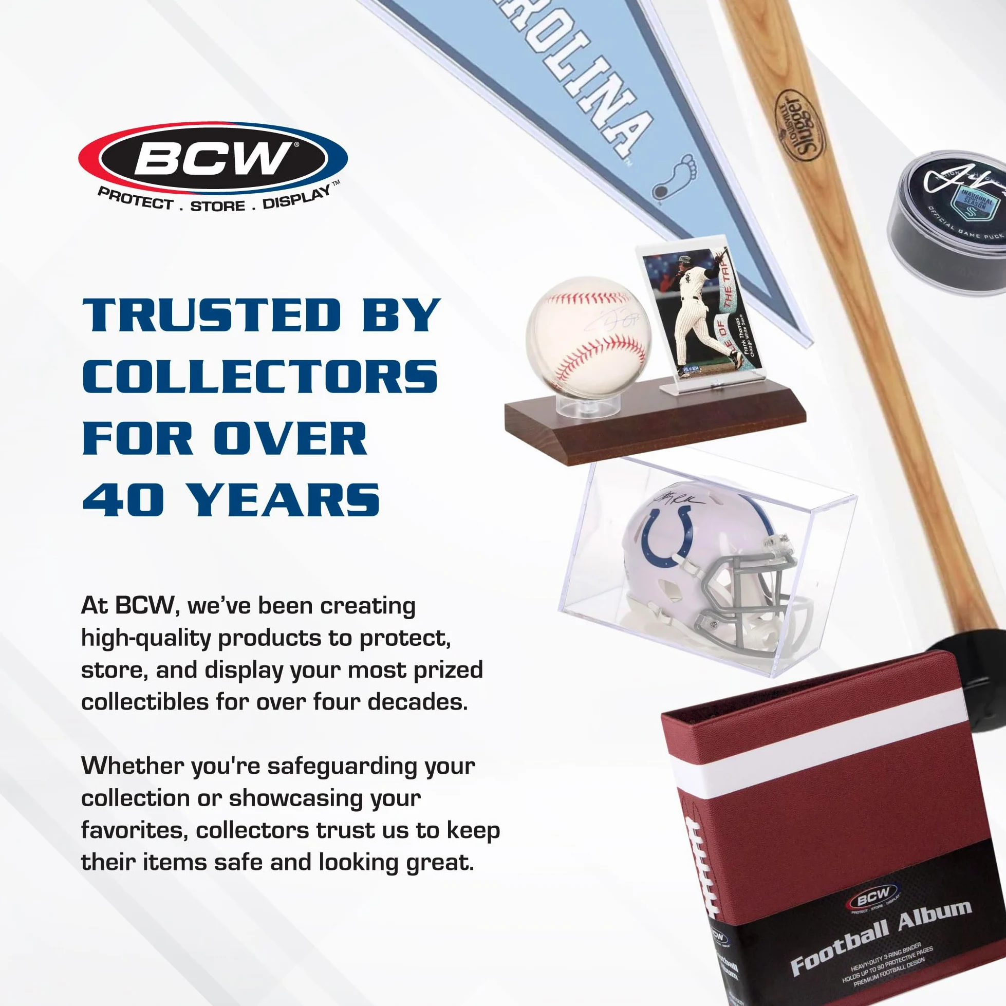 BCW Album da collezione sportivo da 7,6 cm, con 9 pagine tascabili LaserWeld, con 9 tasche, scatola da 100 pagine, raccoglitore di alta qualità con pagine ultra piatte e trasparenti, ideale per