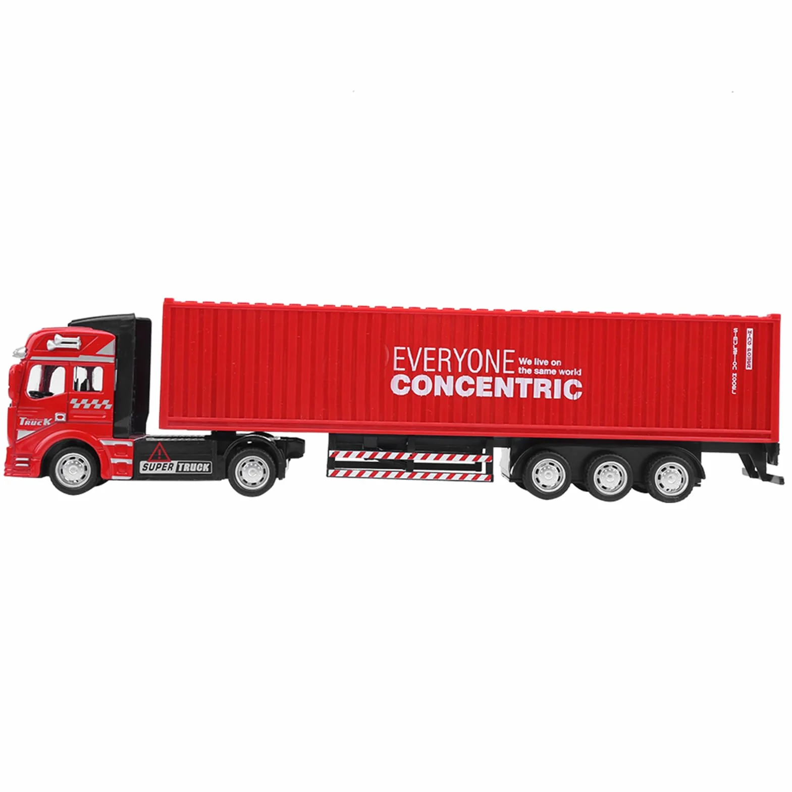 48 Modello Camion Portacontainer Lega Giocattolo con Trazione e Carrozzeria Rimovibile Rosso