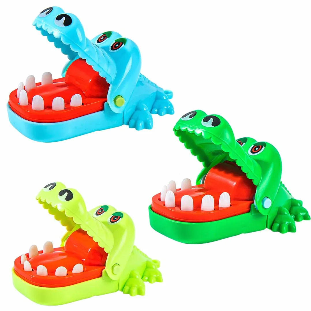 3 pezzi Coccodrillo Giocattolo, Piccoli Denti di Coccodrillo Giocattoli Gioco per Bambini, Coccodrillo Mordere Dito Dentista, Gioco di Feste Regalo per Bambini Adulti