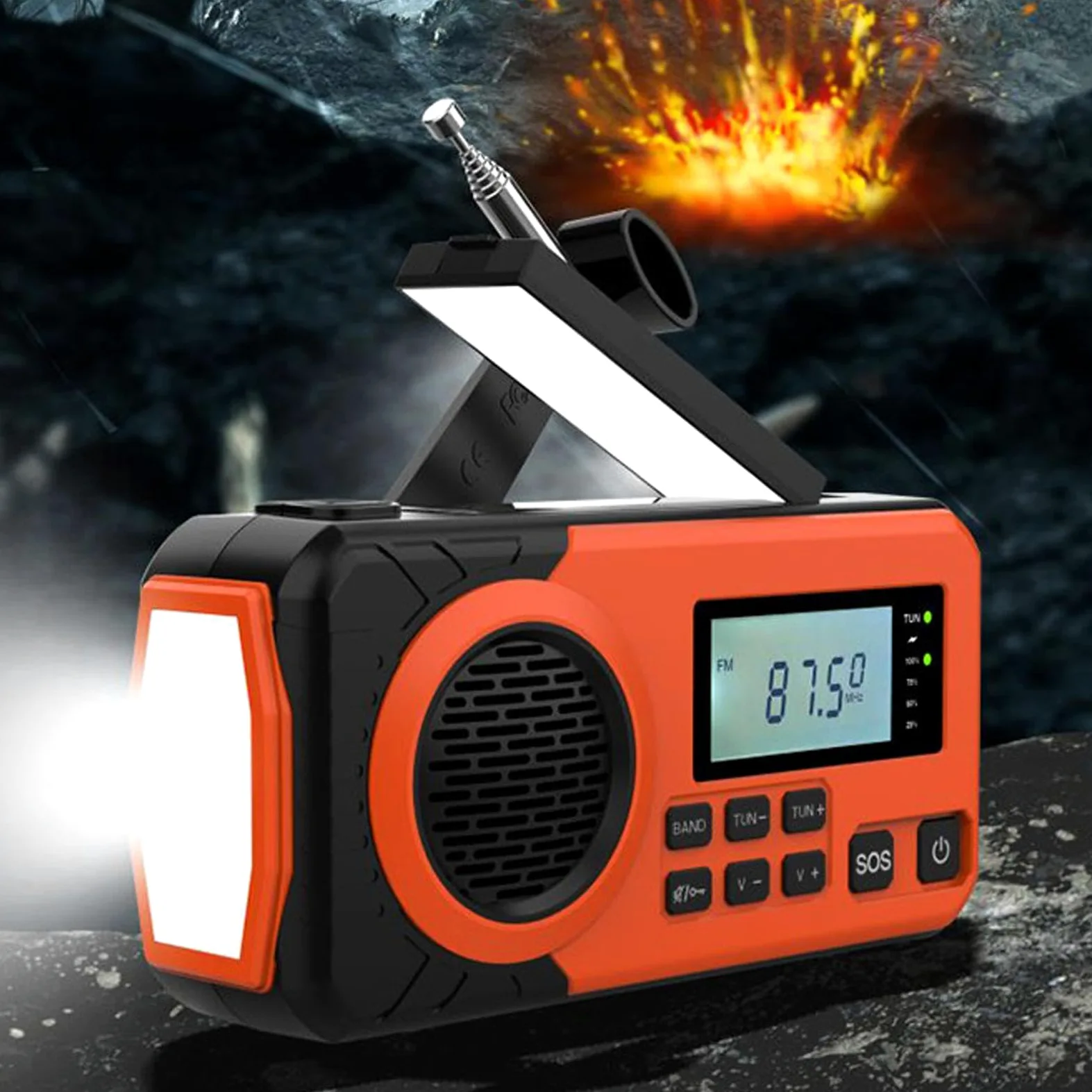 Radio Solare Portatile A Manovella | Radio AM FM Outdoor Per Le Donne Uomini Camperatori Escursionisti Marina Escursionismo Campeggio Tempesta Inverno Zaino Pesca