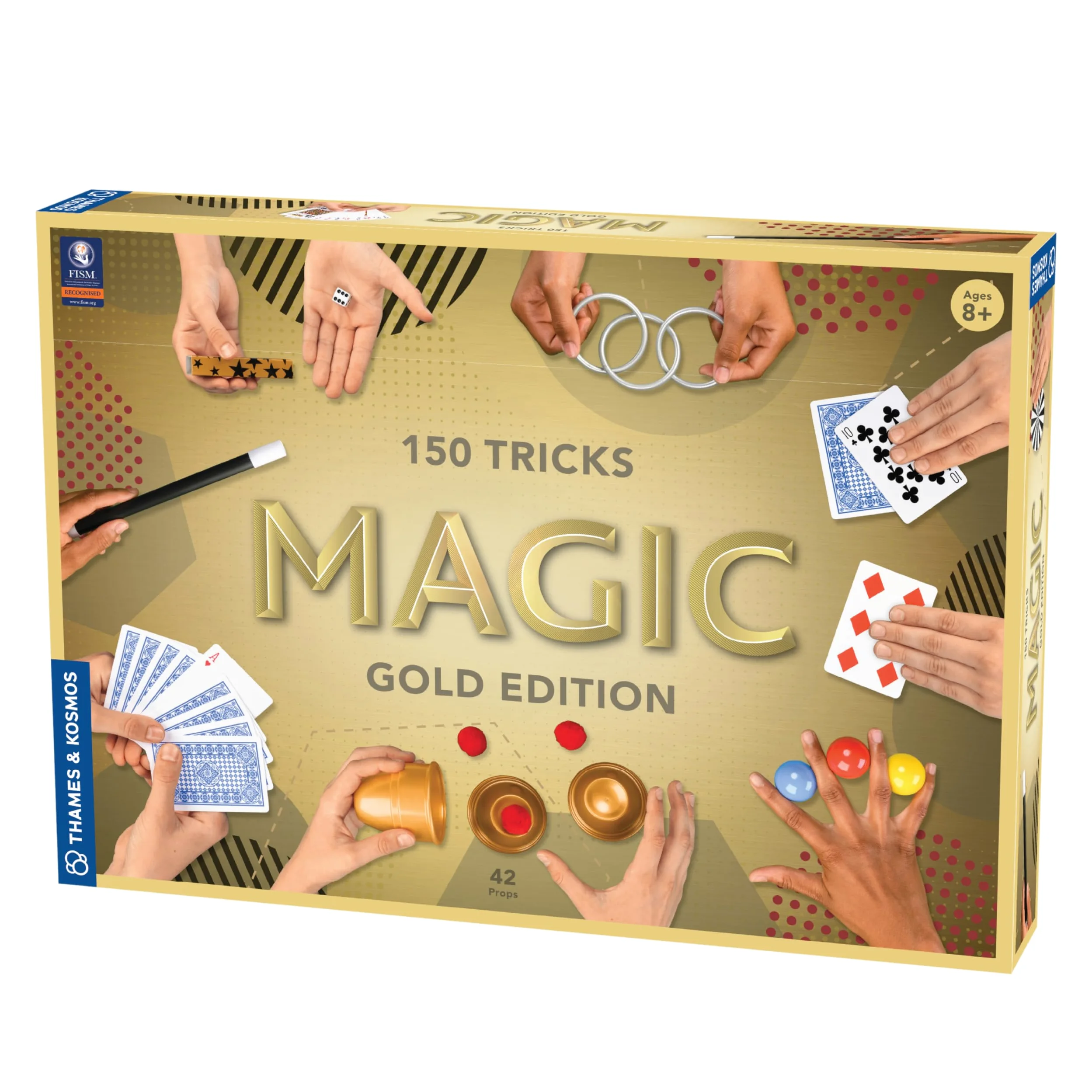 Thames & Kosmos , 698232, Magic: Gold Edition, 150 Tricks, Blow Your Friends And Family Away with These Amazing Magic Tricks, 42 Props, Ages 8+