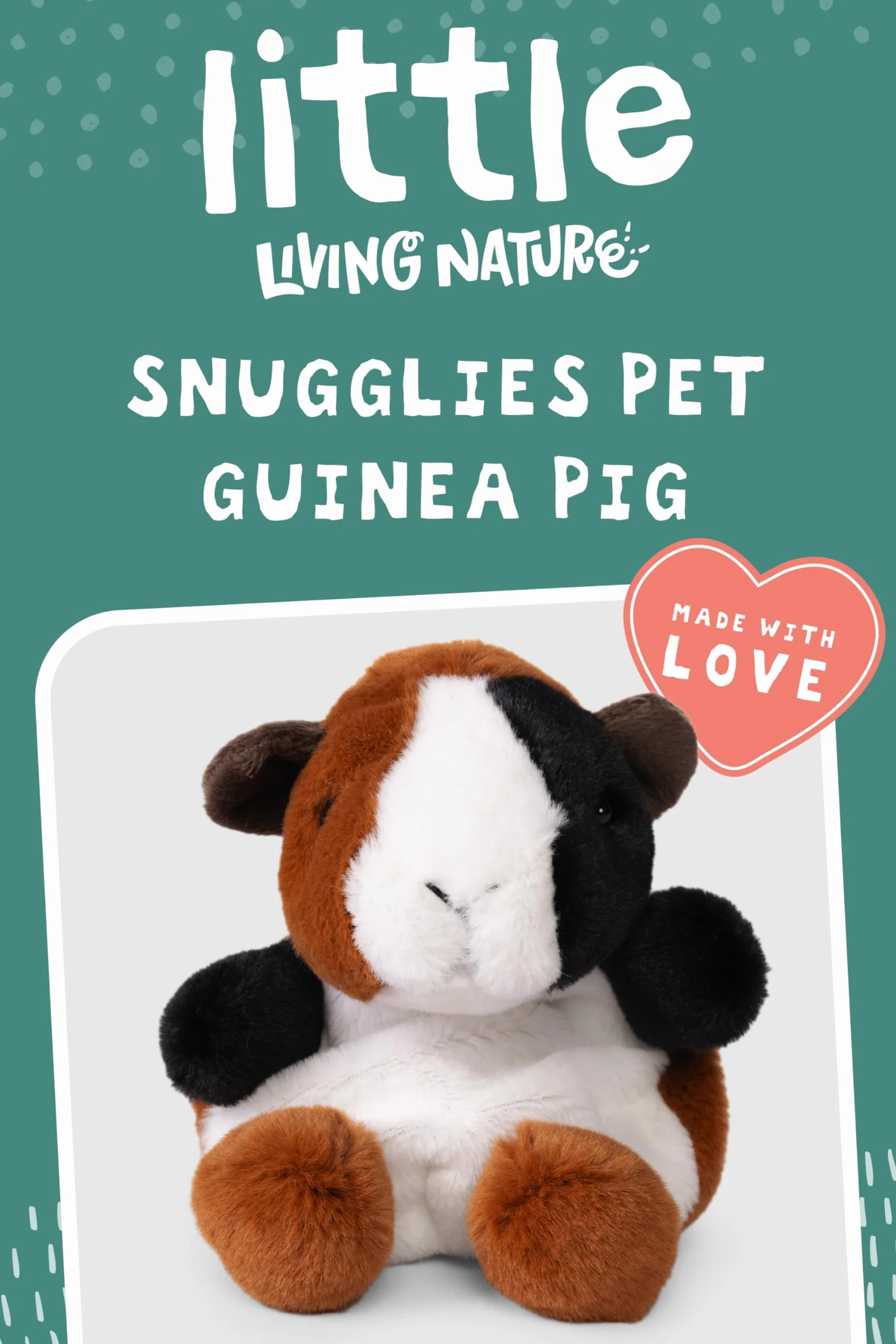 Little Living Nature Snugglies Cavia Peluche – Giocattolo di Stoffa per Bambini, Giocattolo Morbido e Coccoloso