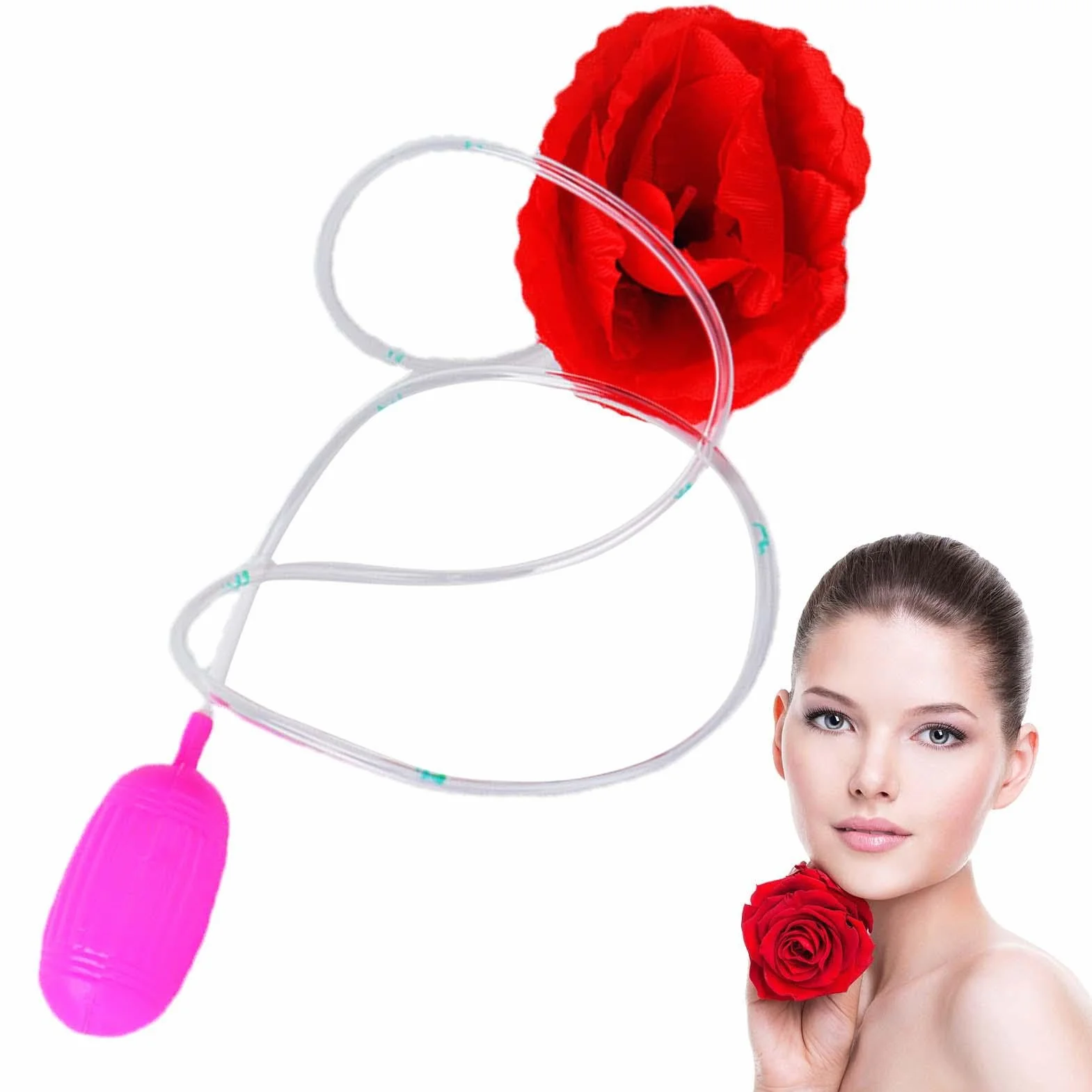Giocattolo Scherzo con Fiori Festivi - Novità Fiori che Spruzzano, che Spruzzano Malizia, Scherzo con Spruzzi d'Acqua e Rosa Rossa, Scherzo con Spruzzi d'Acqua con Rosa Rossa per Bambini, Ragazzi