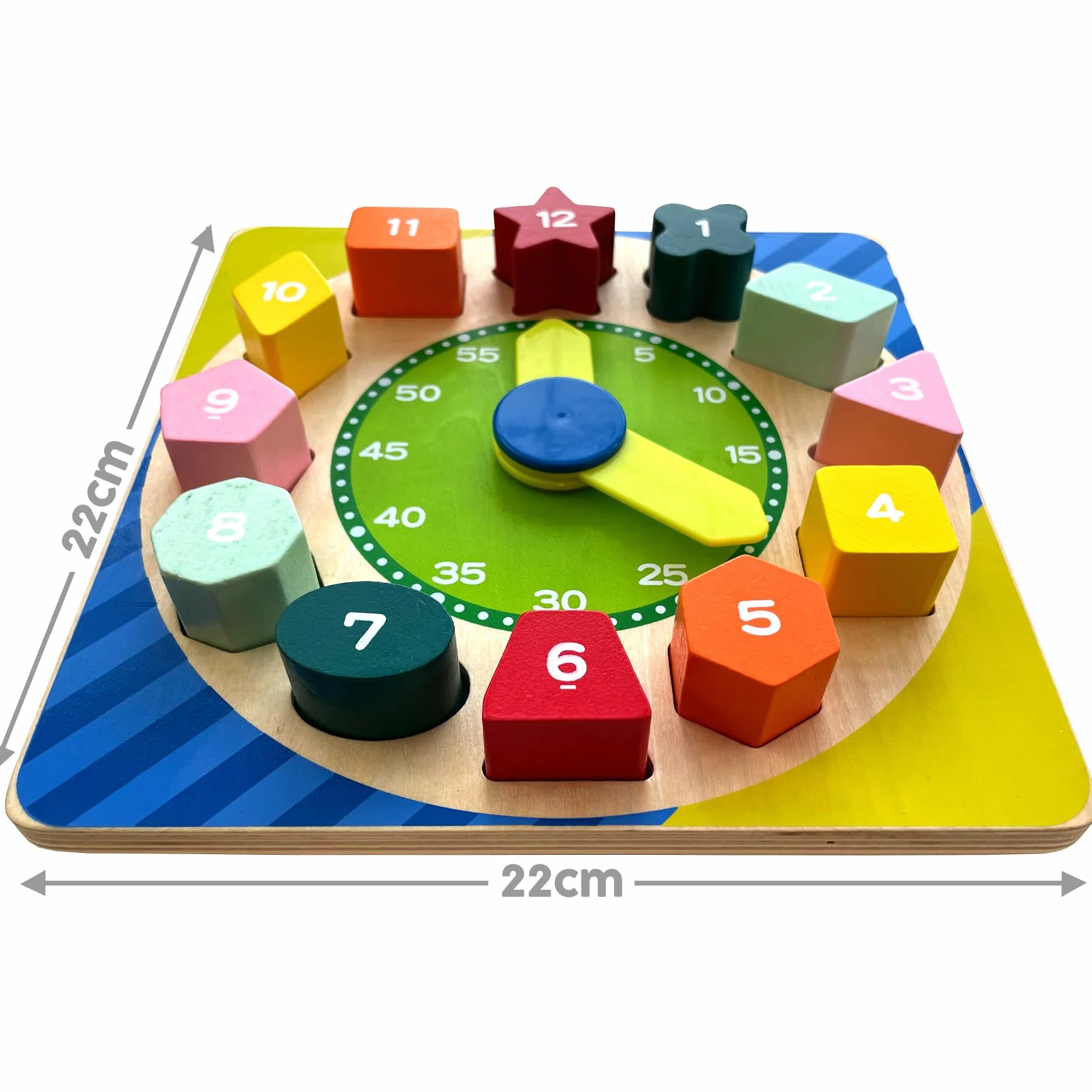 Orologio di Legno forma Smistatore di forme Puzzle giocattolo che insegna il tempo, il numero e le forme - Regali di Compleanno Educativi Montessori 18M+per Bambini