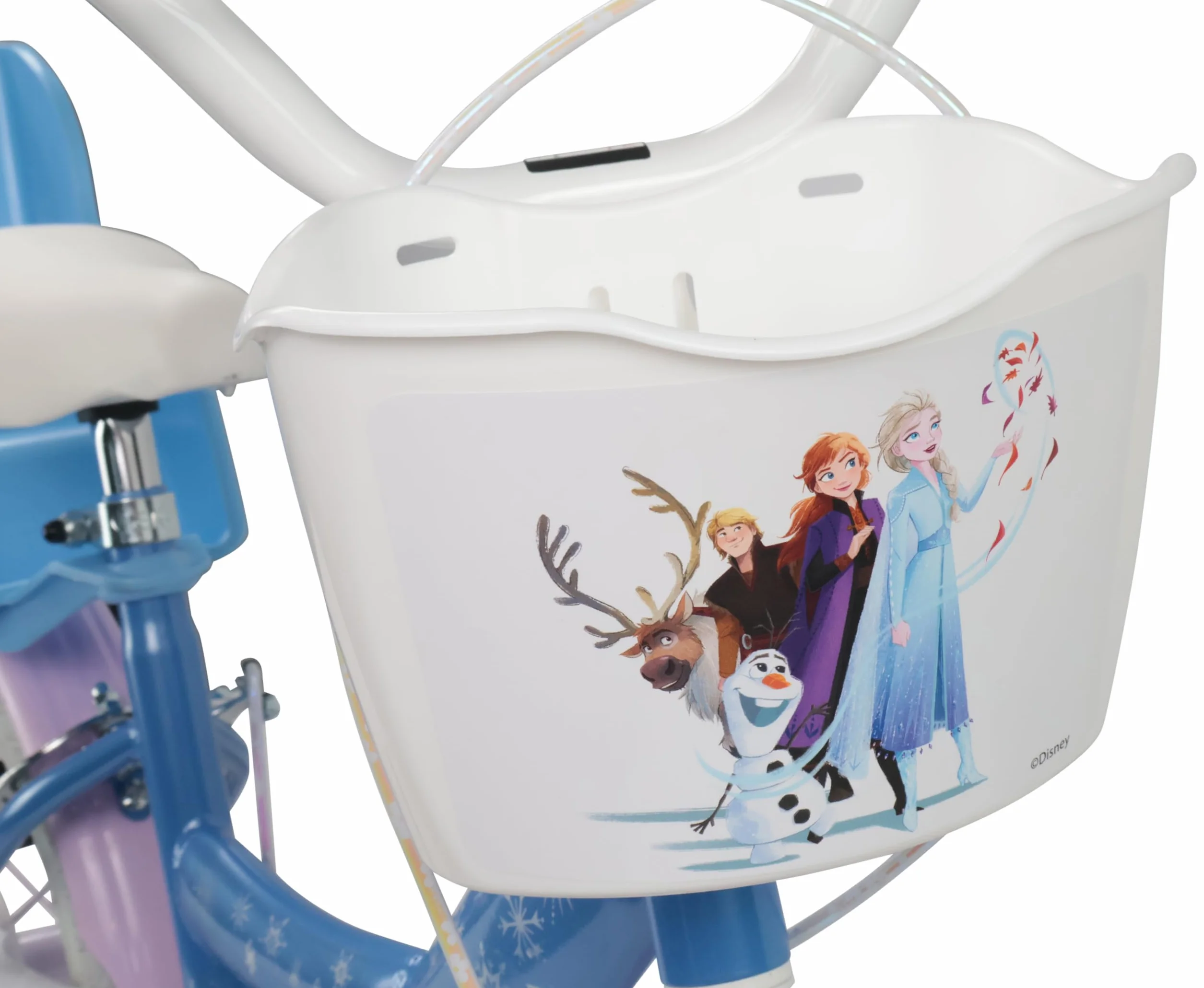 Denver Bike Bicicletta Bambina 14 Pollici Licensed Frozen, 3-5 Anni, Rotelle Removibili, Freni Caliper Anteriore/Posteriore, Telaio Acciaio, Ruote Gonfiabili, Trombetta e Portabambola