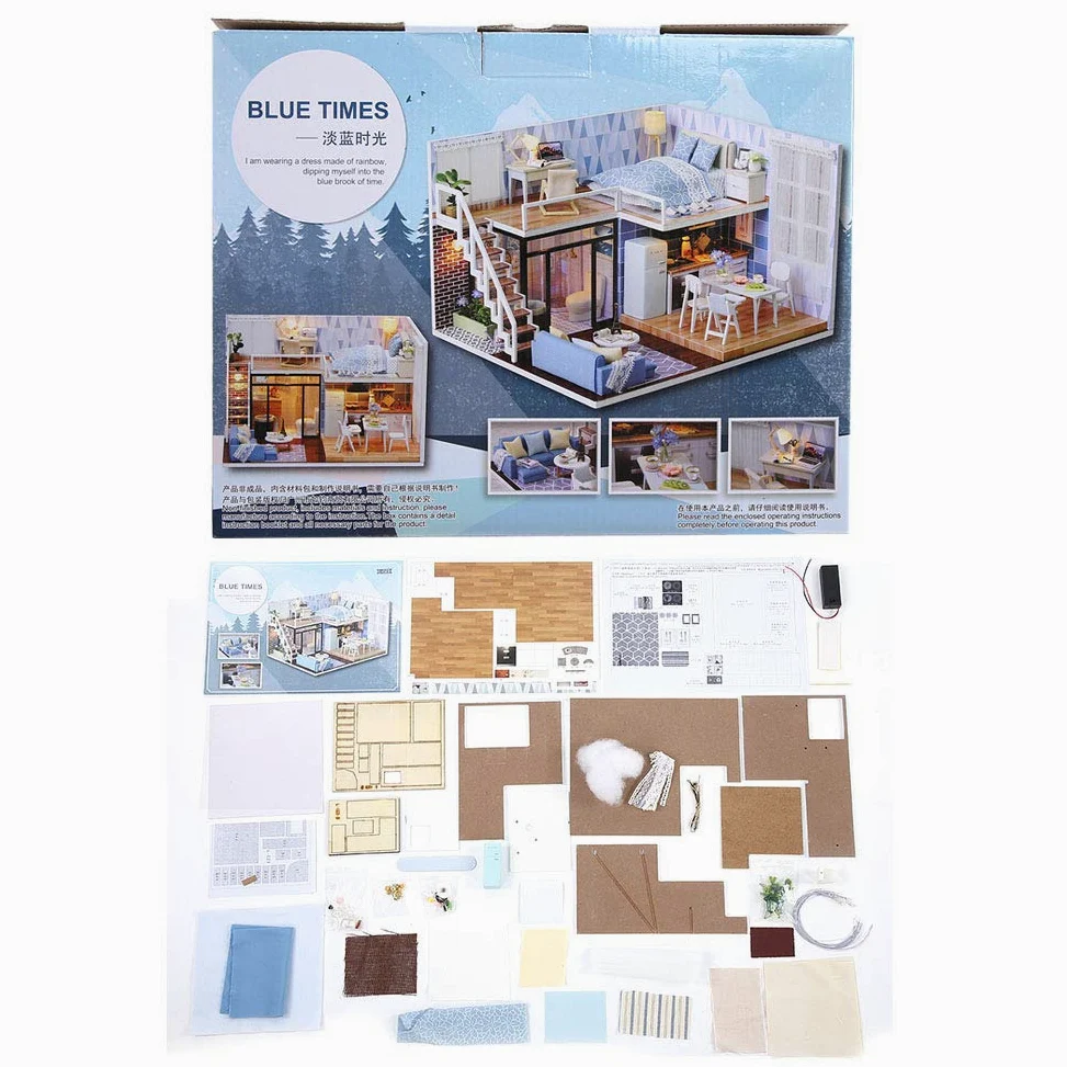 Fabater Puzzle in Legno 3D per Casa delle Bambole Kit Casa delle Bambole Fai-da-te con Mobili, Giocattolo Educativo Fatto a Mano, Miglior Regalo per Ragazze, attività Divertente per la Famiglia