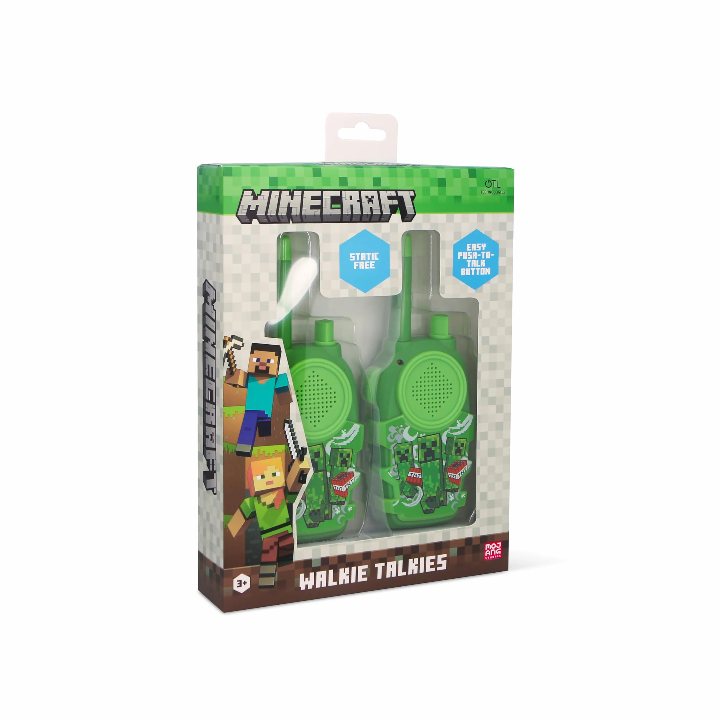OTL Technologies Minecraft Walkie Talkie 150m Push-to-Talk Zielony