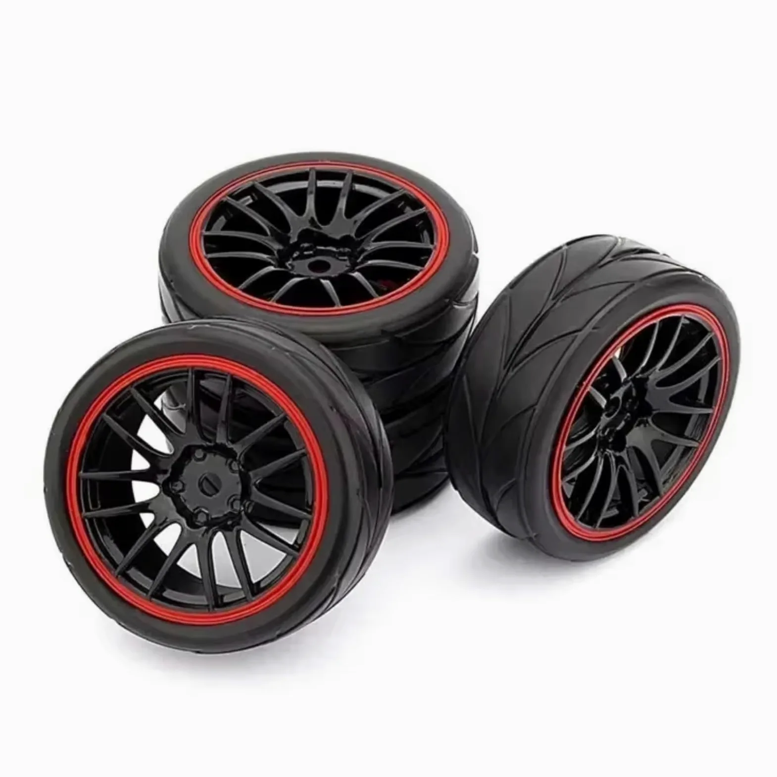 Accessori RC Per 1/10 4 Pezzi 12mm Accessori Di Ricambio Mozzo Ruota Cerchi Pneumatici In Gomma RC Su Per Strada Touring Drift Auto Parti Di Aggiornamento