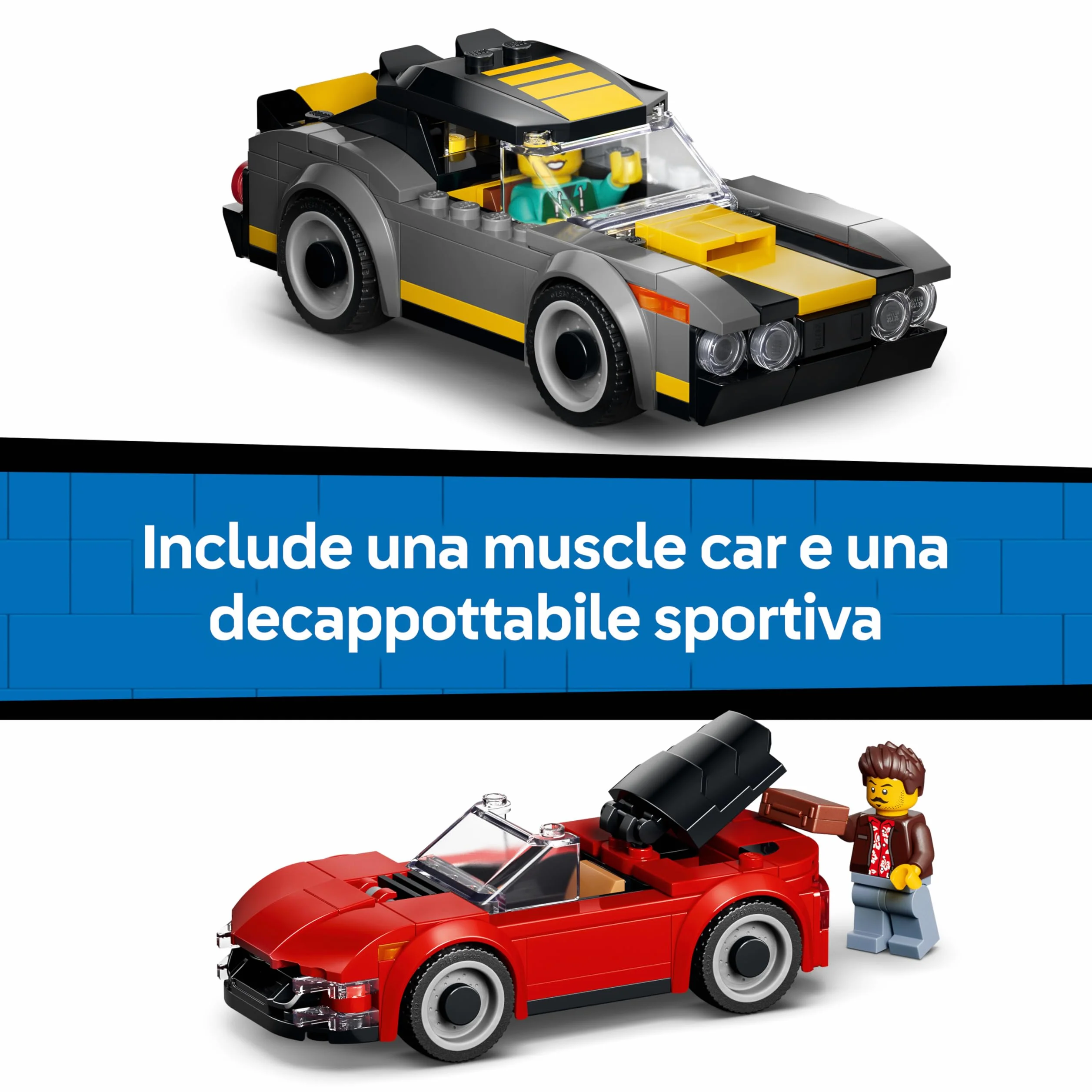 LEGO City Autolavaggio Drive-In Giocattolo - Include 2 Modellini di Auto, Funzione di Lavaggio e 4 Minifigure con Accessori - Idea Regalo di Compleanno per Bambini da 6 Anni in su - 60497