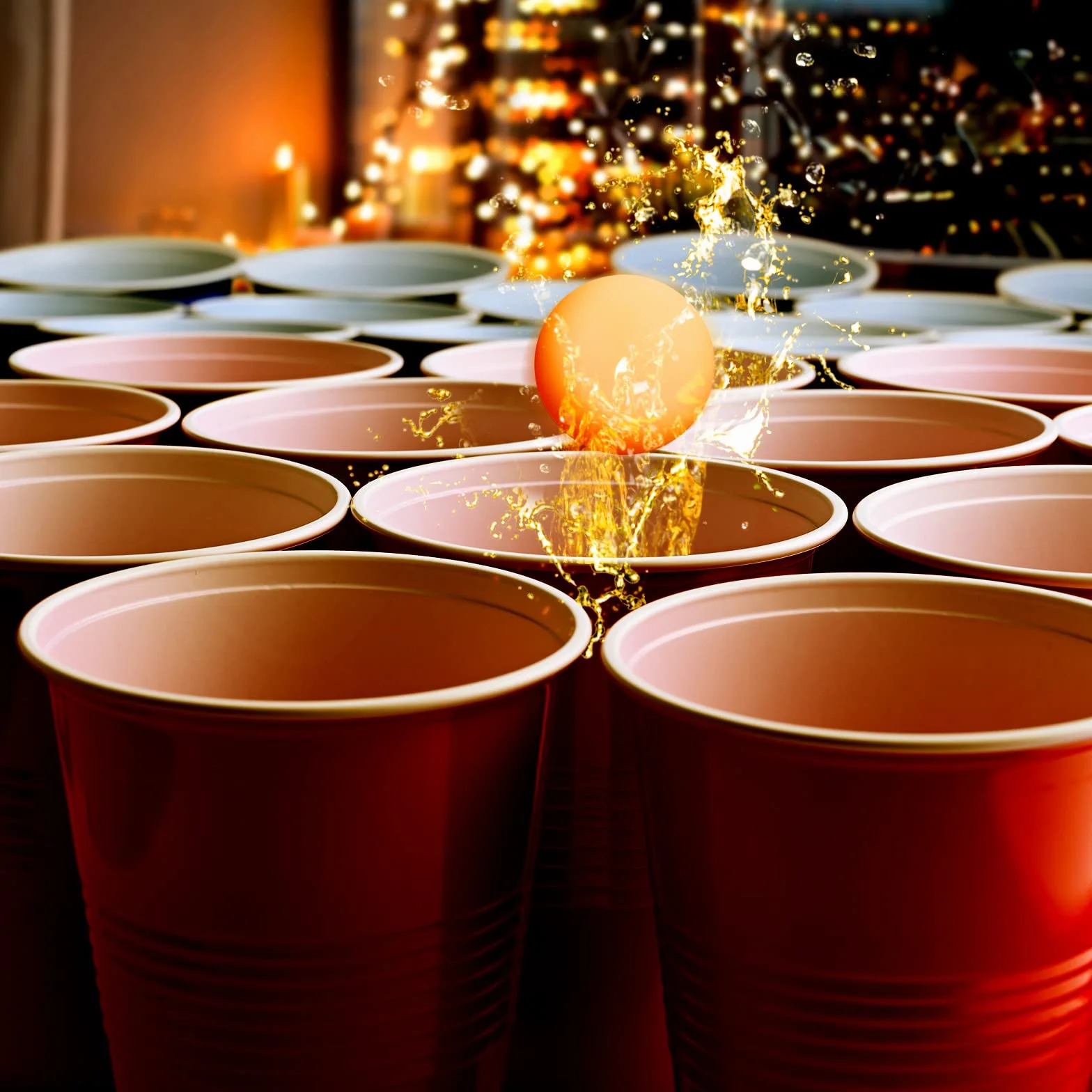 Cieex Beer Pong, Kit Bere Birra-Pong con Tappeto di Gioco, Bicchieri Beer Pong, Palle, Giochi Alcolici per Adulti per Feste, BBQ, Festival, Natale.