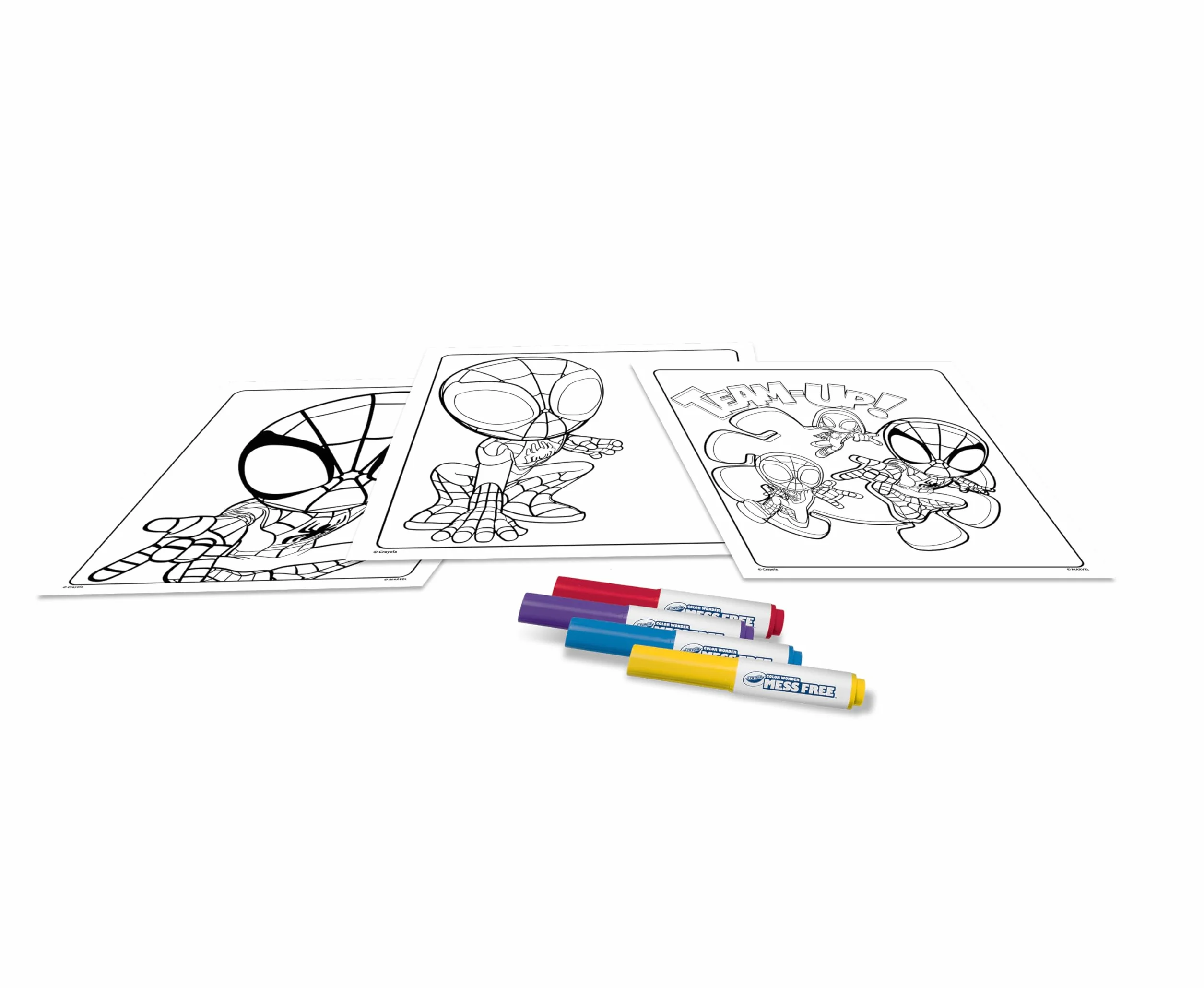 CRAYOLA Color Wonder Spidey Coloring Set 18 Pagine 4 Pennarelli Senza Macchia Attività Creativa Bambini 3-5 Anni