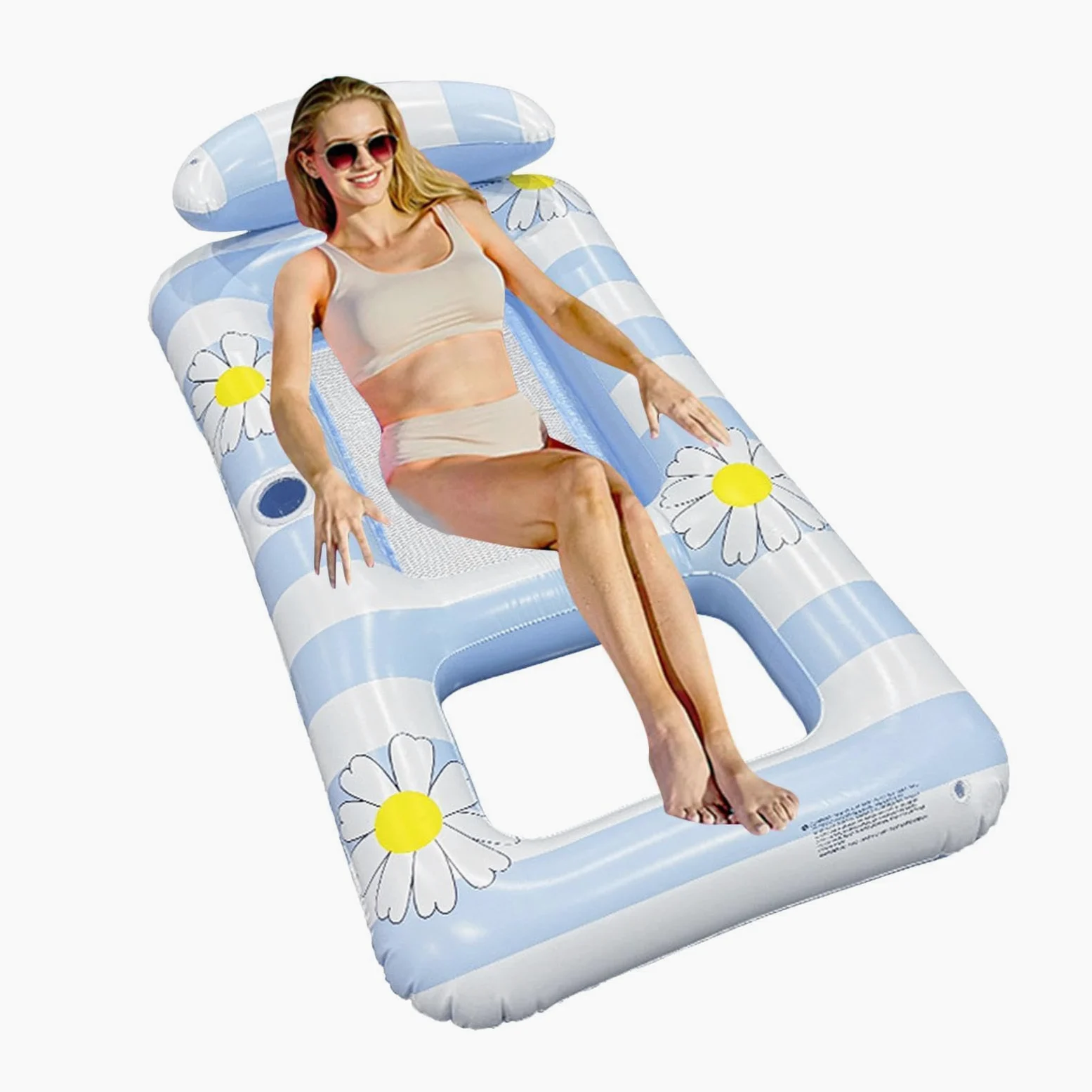 Galleggianti Da Piscina Per Adulti Materassino Gonfiabile con Poggiatesta | Lettino Prendisole Portatile Da Piscina per Spiaggia Lago Fiume Festa Ritrovo Giardino Cortile Campeggio Vacanza