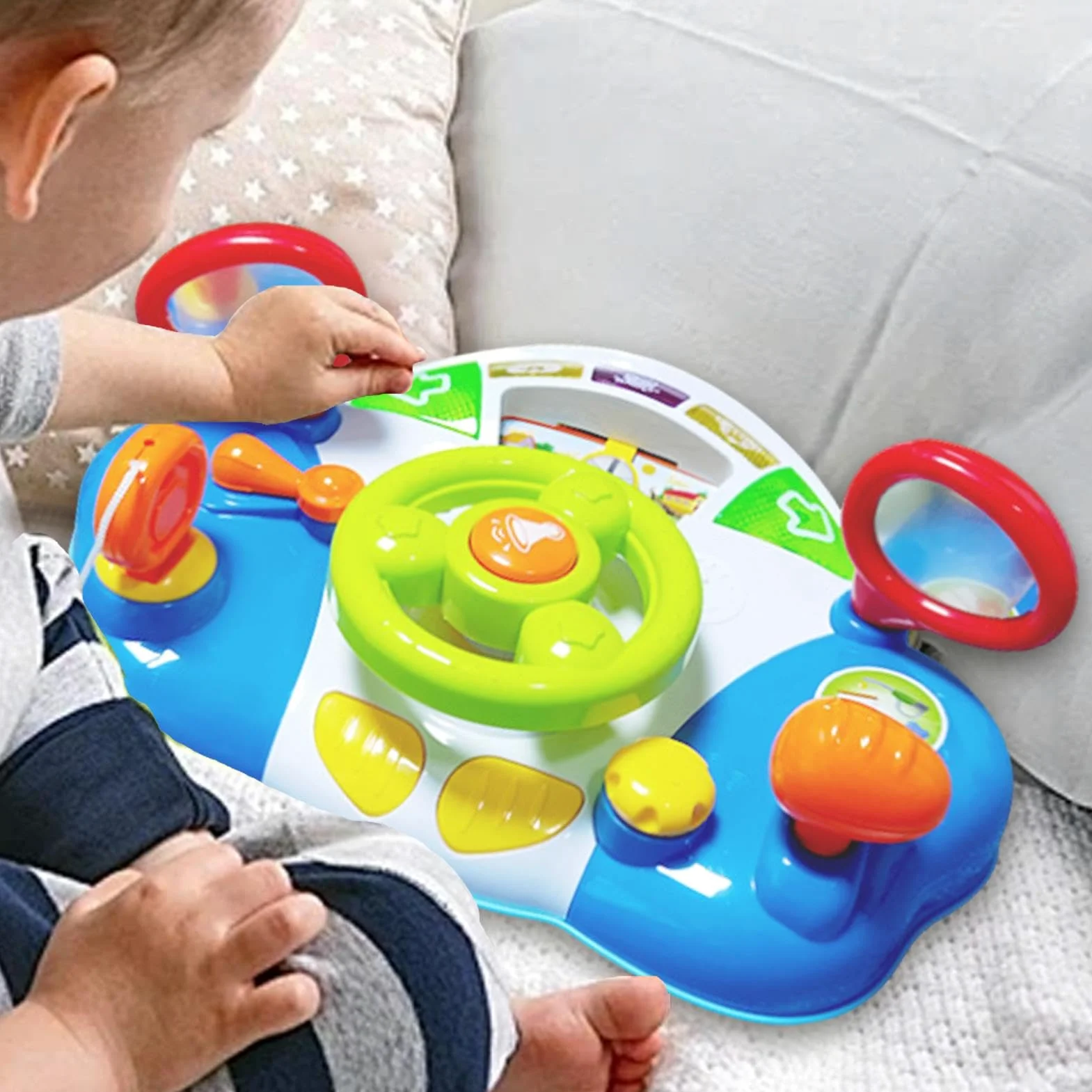 Giocattolo Volante per Bambini, Giocattolo Volante | Controllo del | Volume Regolabile Volante motrice simulato interattivo Divertente | Fingi di Guidare i Giocattoli del Sedile, i Giocattoli