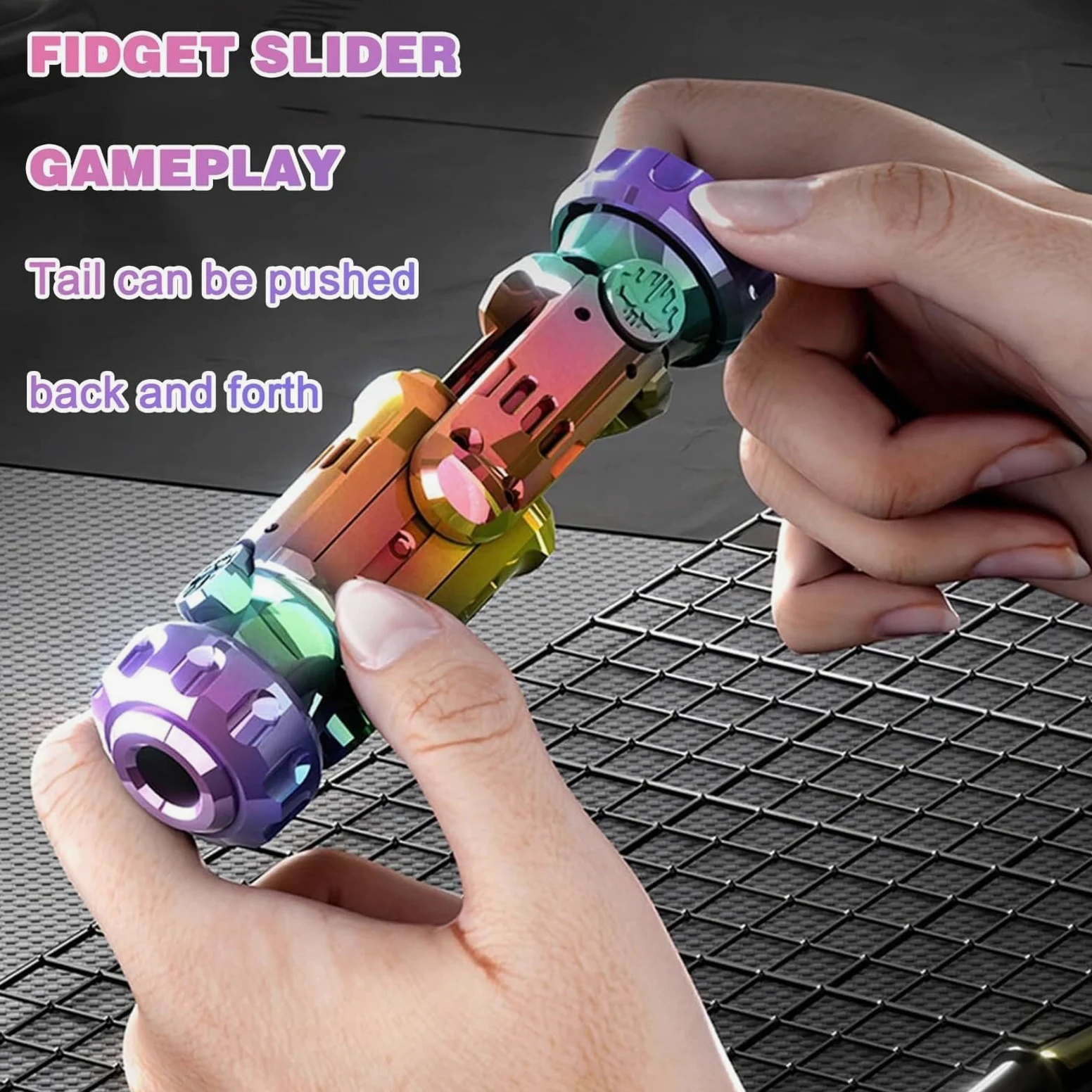 Giocattolo antistress Combo Spinner e Slider, 1 pezzo | Metallo CNC di alta qualità, rotazione silenziosa e clic. Lancia freccette Ideale per ufficio, ADHD, ansia. Portatile