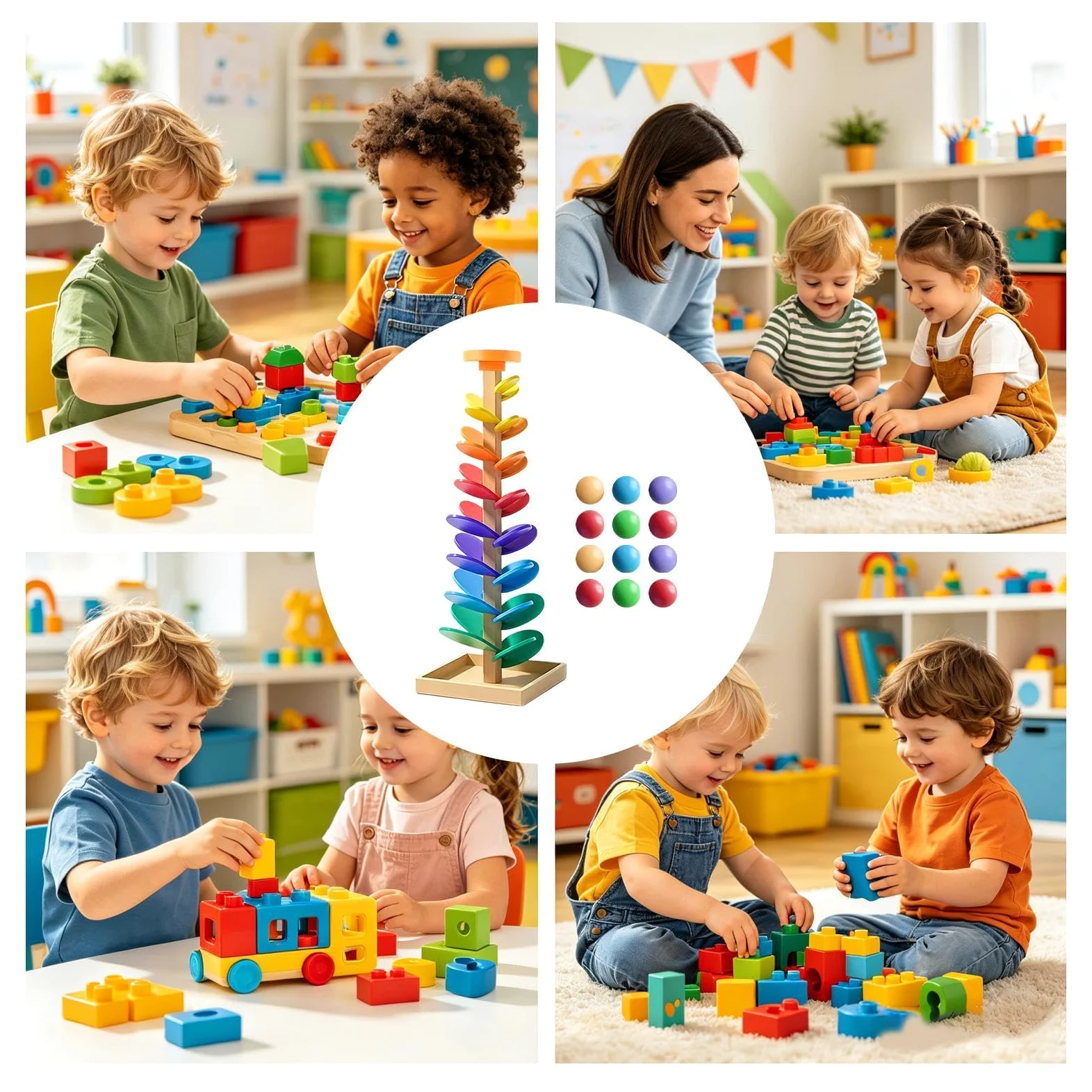 Pista Per Biglie Giochi Musicali Con Biglie A Caduta E Smistamento | Pista da Costruire Albero Musicale per Bambini Per Bambini E Bambine, Casa, Asilo, Feste Di Compleanno