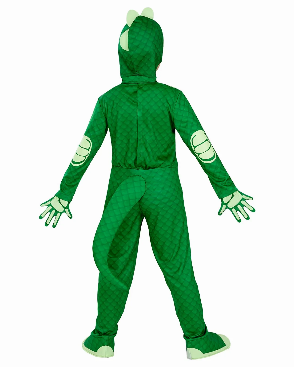 Funidelia Costume Ufficiale di Geco PJ Masks deluxe per bambino, Include tuta con coda, maschera e guanti - Tenuta per bambini per feste, Carnevale e Halloween - Taglia 7-9 anni