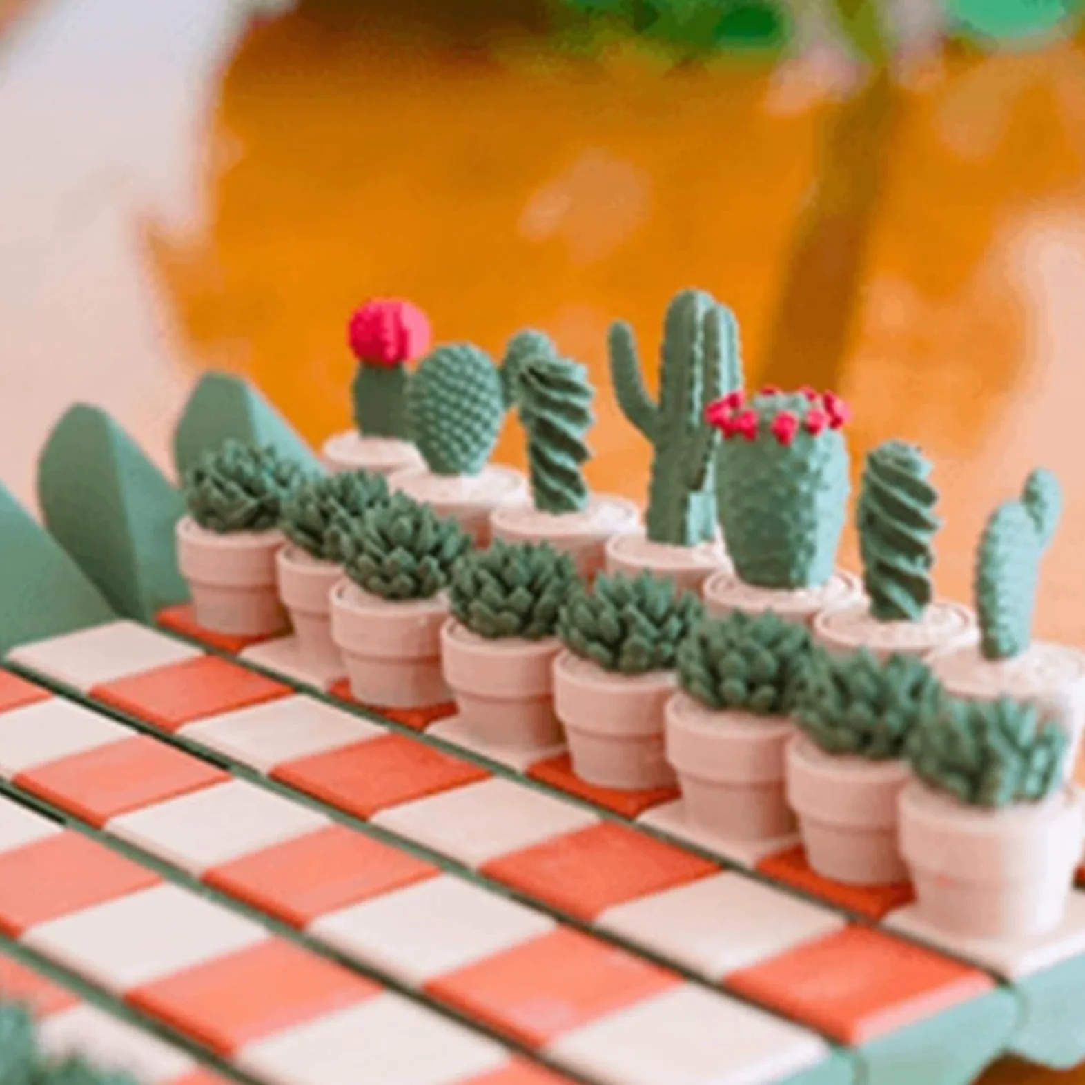 Set di scacchi a forma di cactus, scacchiera con monete a tema cactus, set di scacchi magnetici portatili, scacchi portatili stampati in 3D