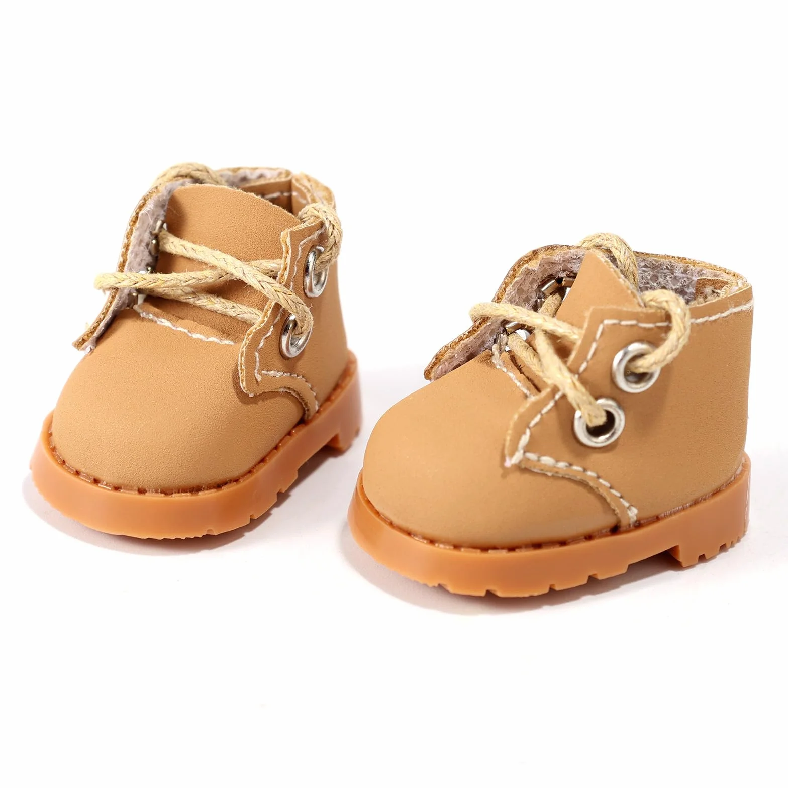 Lyreh Mini Scarpe per Bambole, 5x2,3 cm Scarpe da Ginnastica in Pelle PU per Bambole di Peluche con Tastiera Carine Giocattoli Accessori (Giallo)